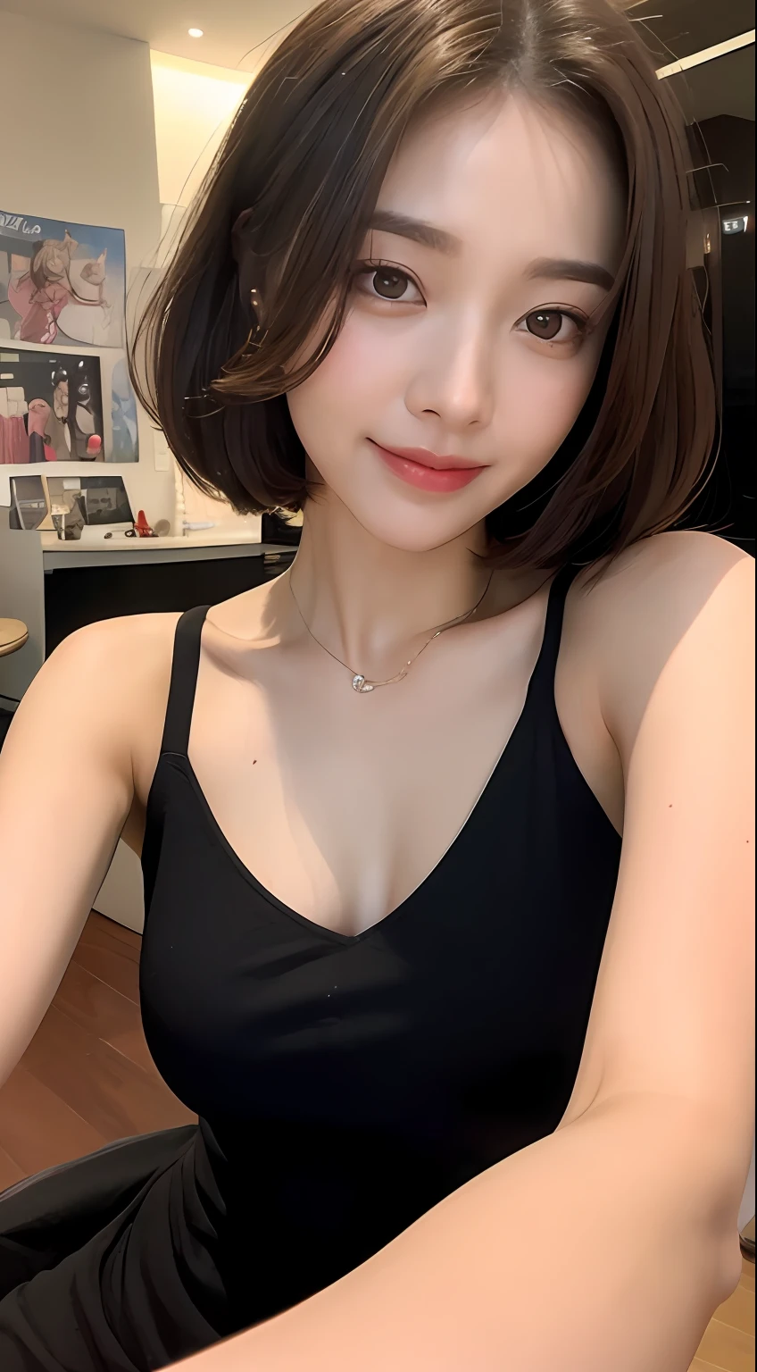 ((Highest quality, 8k, Tabletop:1.3)), detailedな女性:1.3, (Medium Short Hair, Big Breasts:1.2), Close bonds:1.1, 超detailedな, detailed, Eye cover