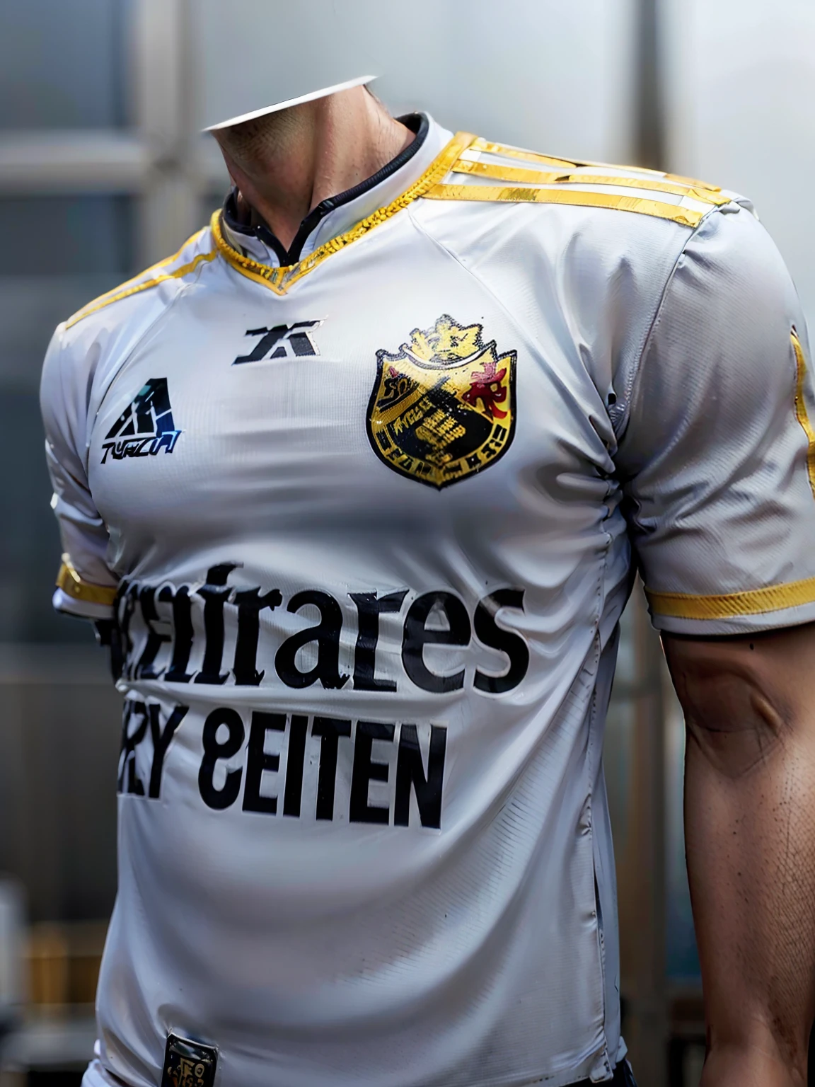 (Detailed description) (melhor qualidade) better image lighting with a background in football theme theme