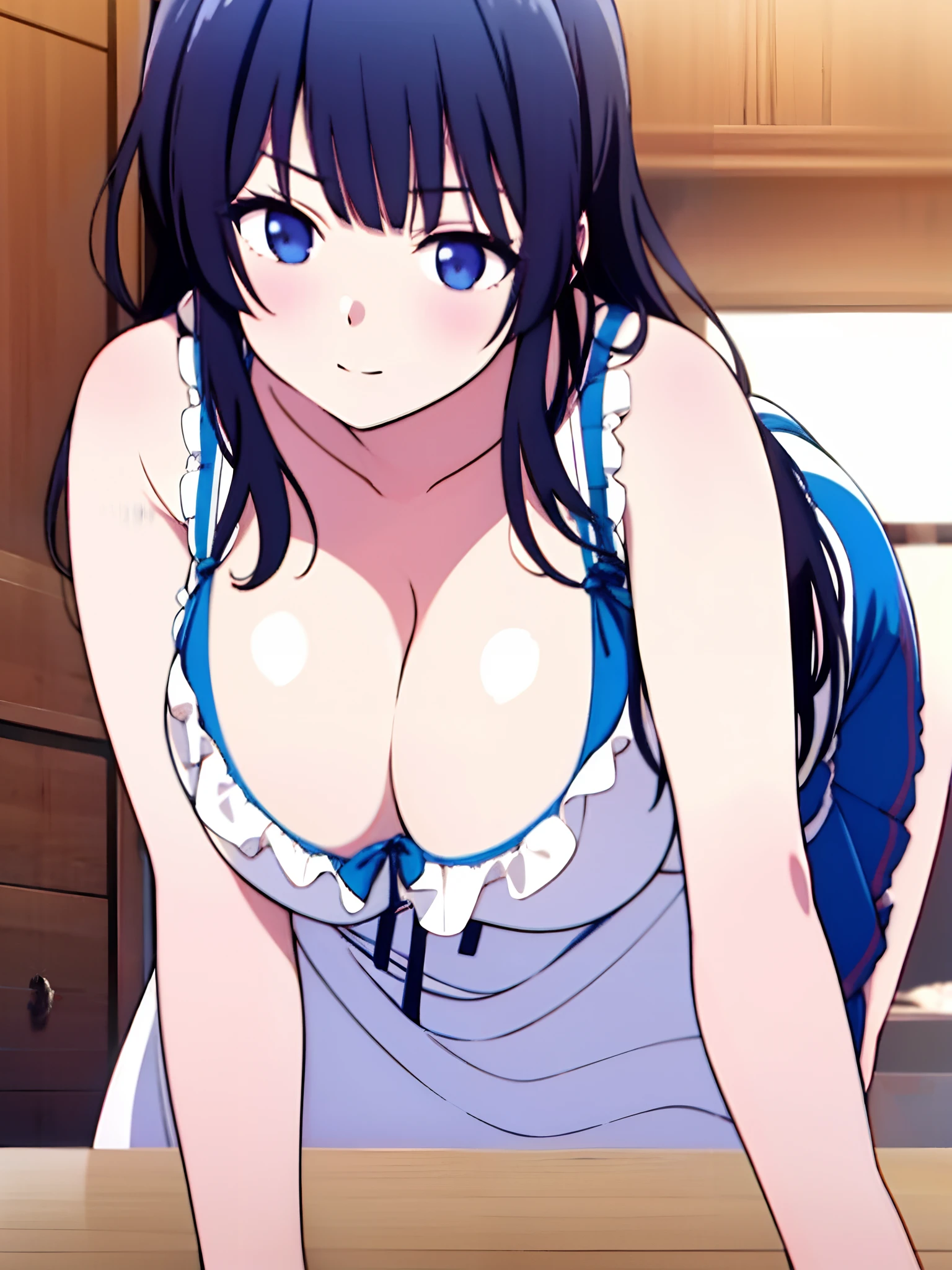 Focus on tight breast, Rinko shirokane, cleavage, excellent background, room, lingerie, babydoll