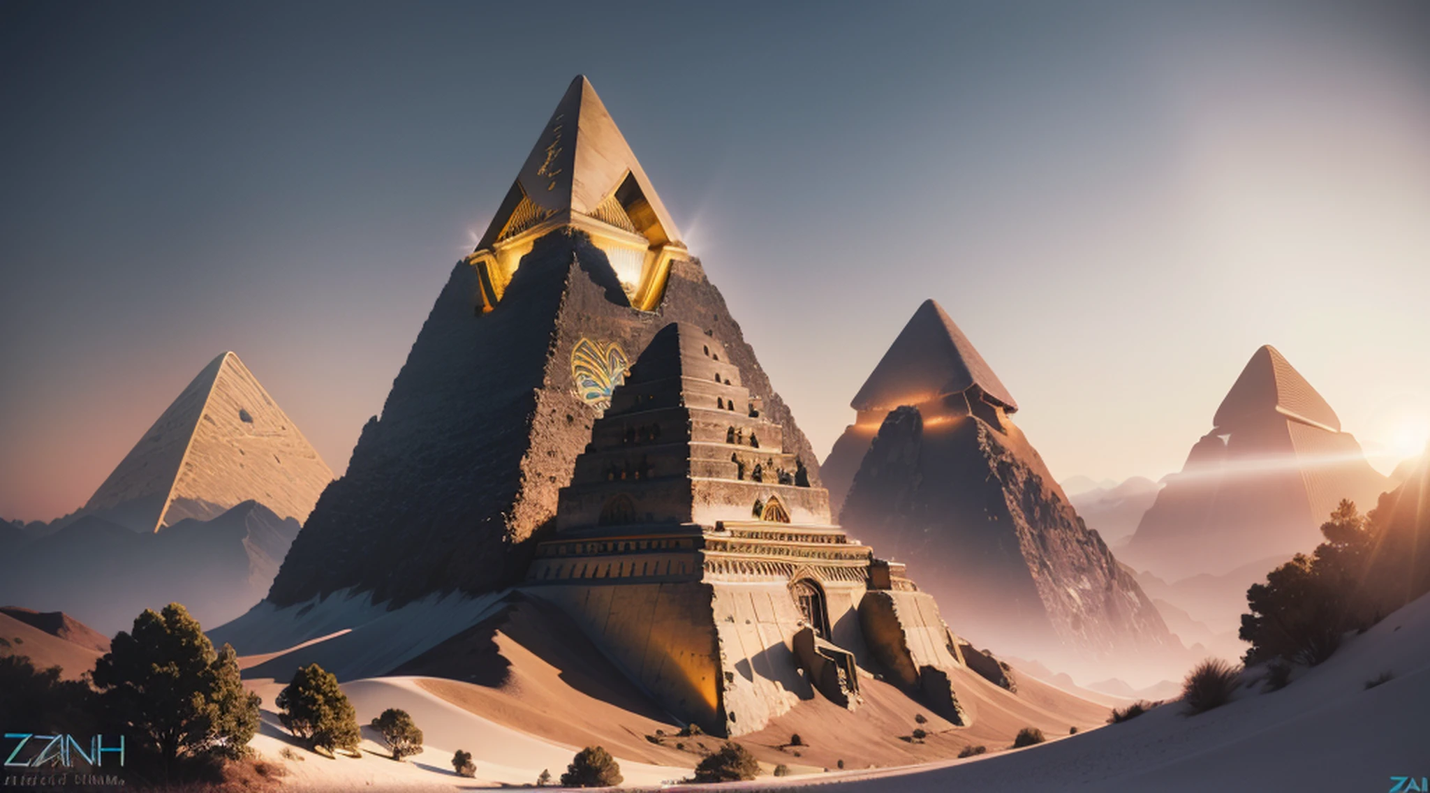 alien landscape, imagination, (realista), clear sky, compositing, sun sunset, (HDR:1.5), ao ar livre, detalhes intrincados, com uma biomachine:1.3, (Egyptian Art:1.2), (colorido:1.2), Hans Giger, (zentangle:1.2), granulado, extremamente detalhado, detalhes intrincados, dynamic lighting, fotorrealista, luz natural, baixo h, (obra prima, detalhado.