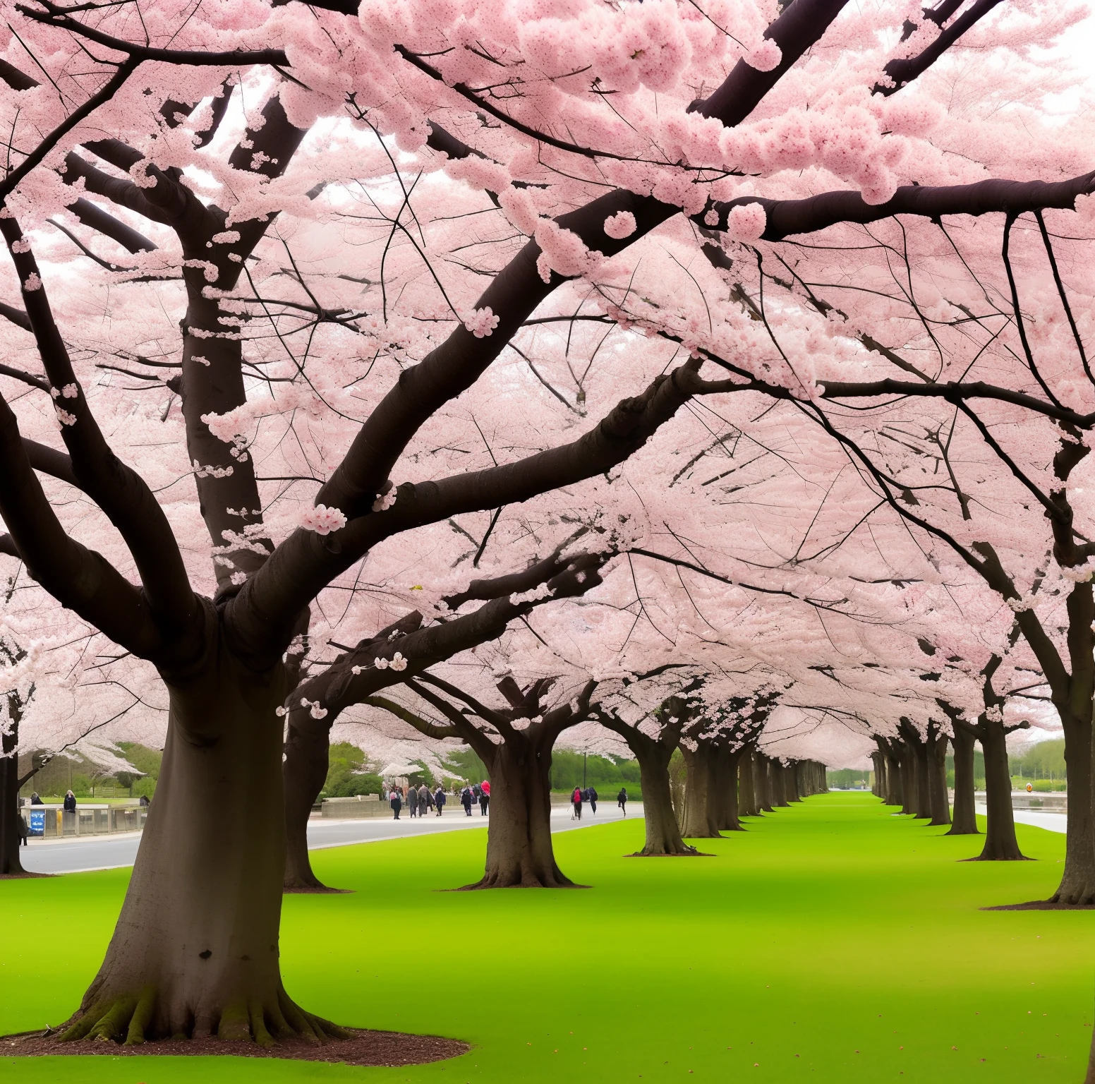 Bloody branch of crystal cherry blossoms