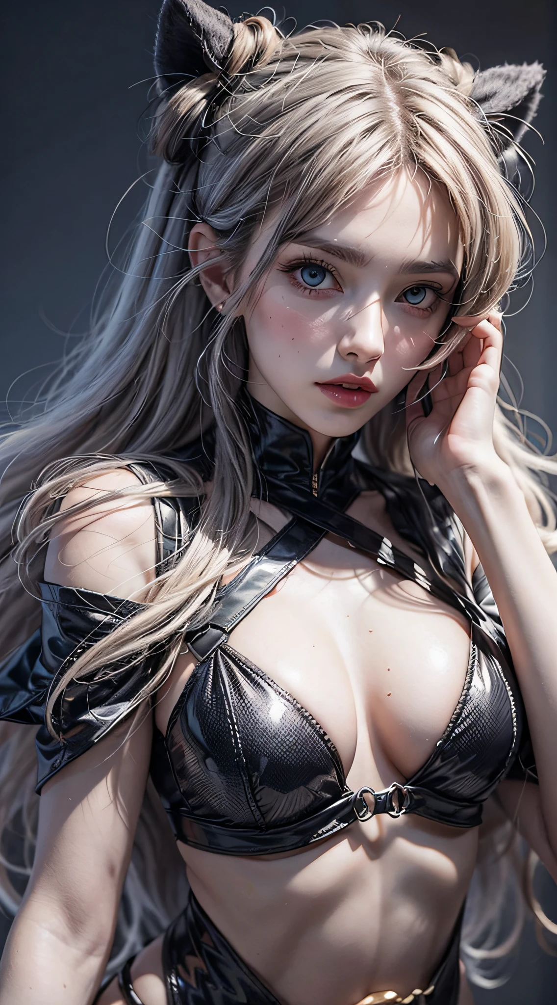 1ghotic woman with glossy simple hair,ghotic clothes,ankymoore