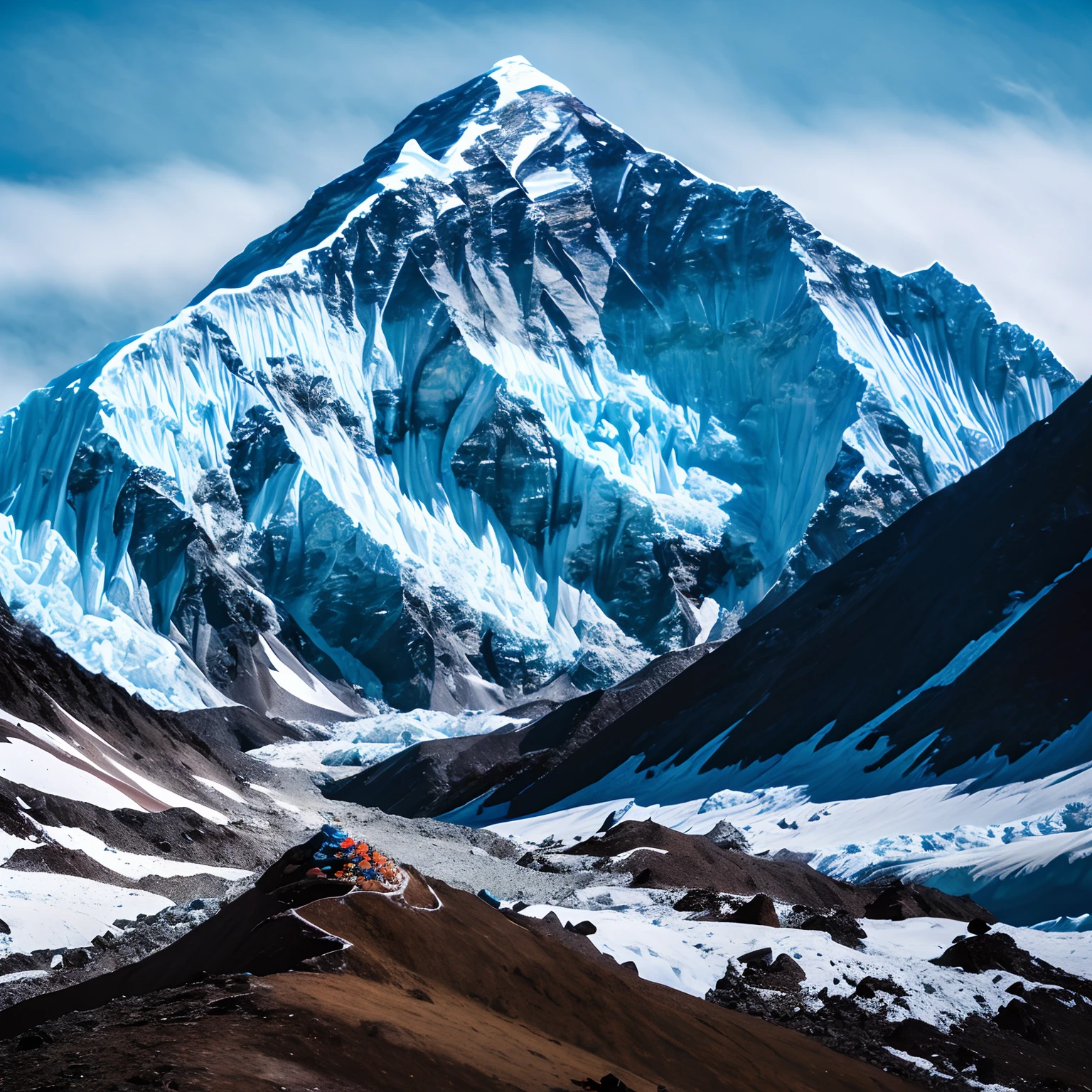 Foto RAW,
Everest, paisagem de inverno, montanhas com azul, brazi
, face, 8k uhd, dslr, soft-lighting, alta qualidade, grain of film, Fujifilm XT3
