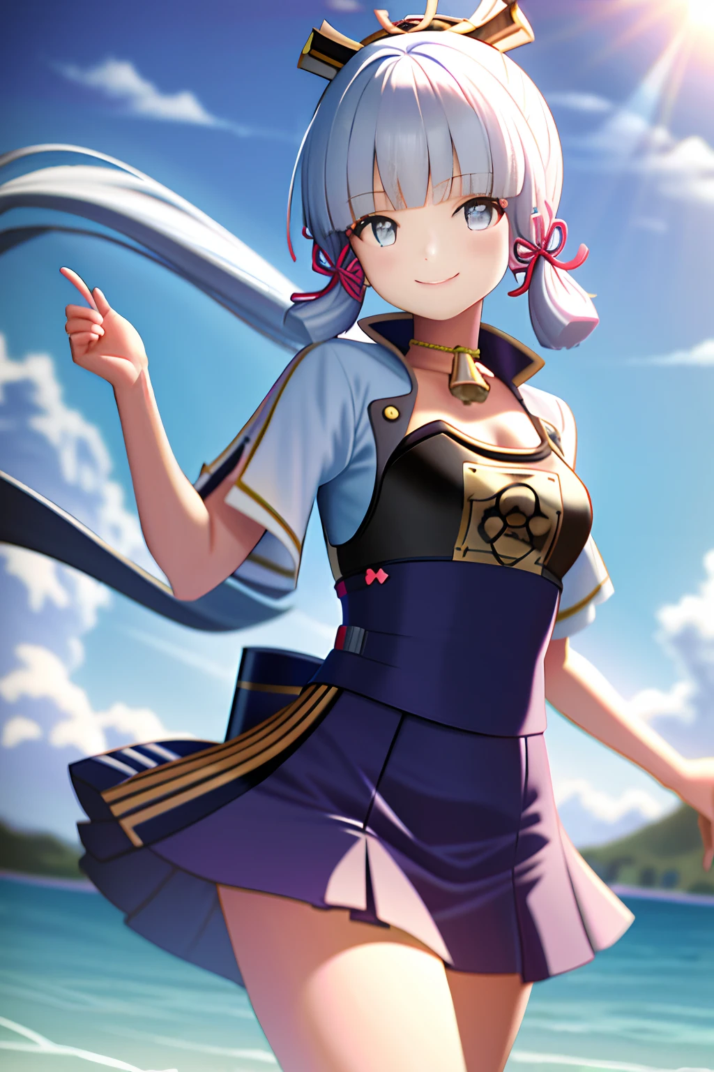 Masterpiece, high resolution, best quality, 1girl solo, kamisato_ayaka, smile, swimsuit