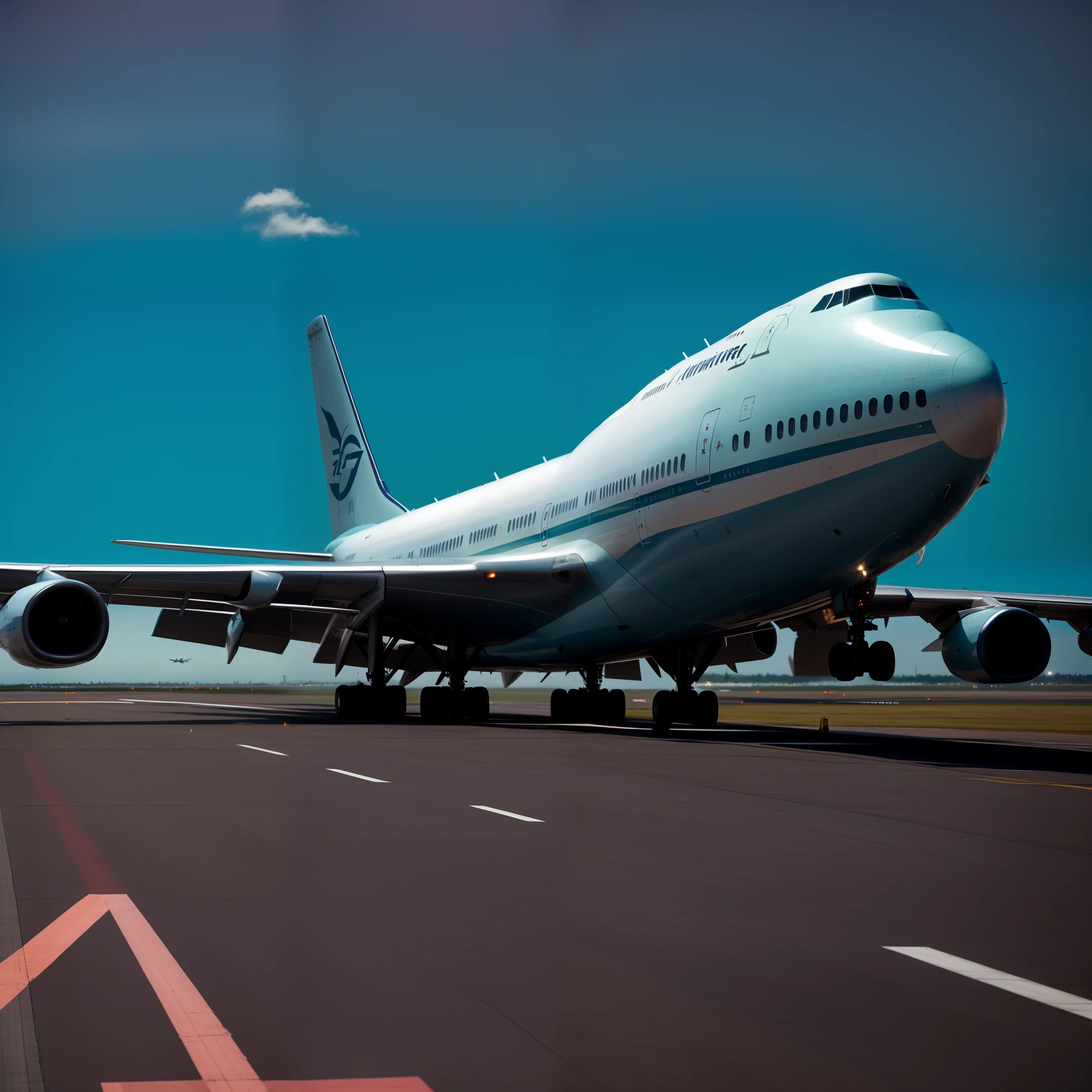747 airplane on runway