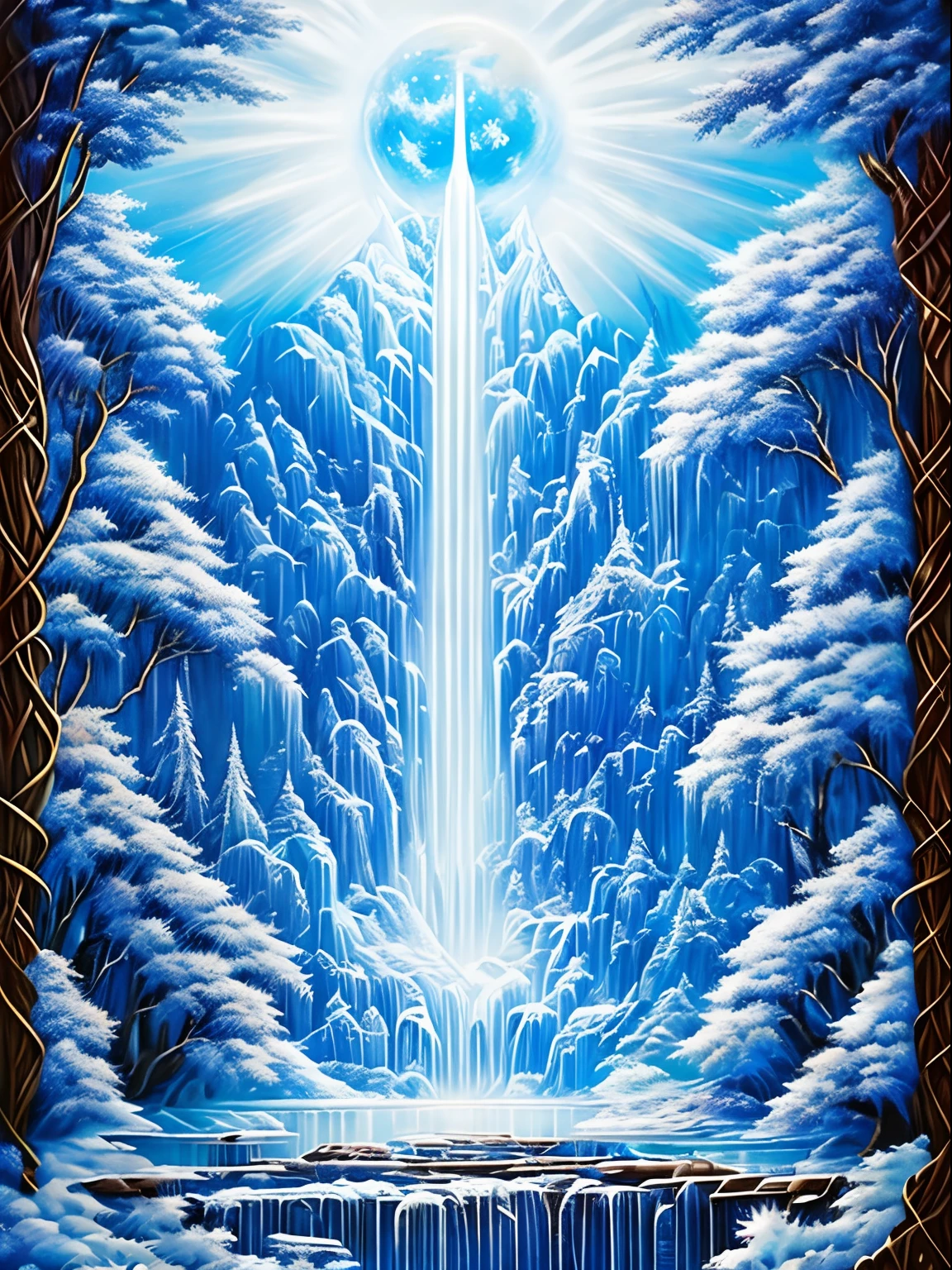 (((masterpiece)))、(((top-quality)))、((ultra-detailliert))、According to the contract、Follow me、ice queen、Come、Eternal Darkness、Eternal Glacier、Equal death for all living beings、 It's peace、(The end of the world)