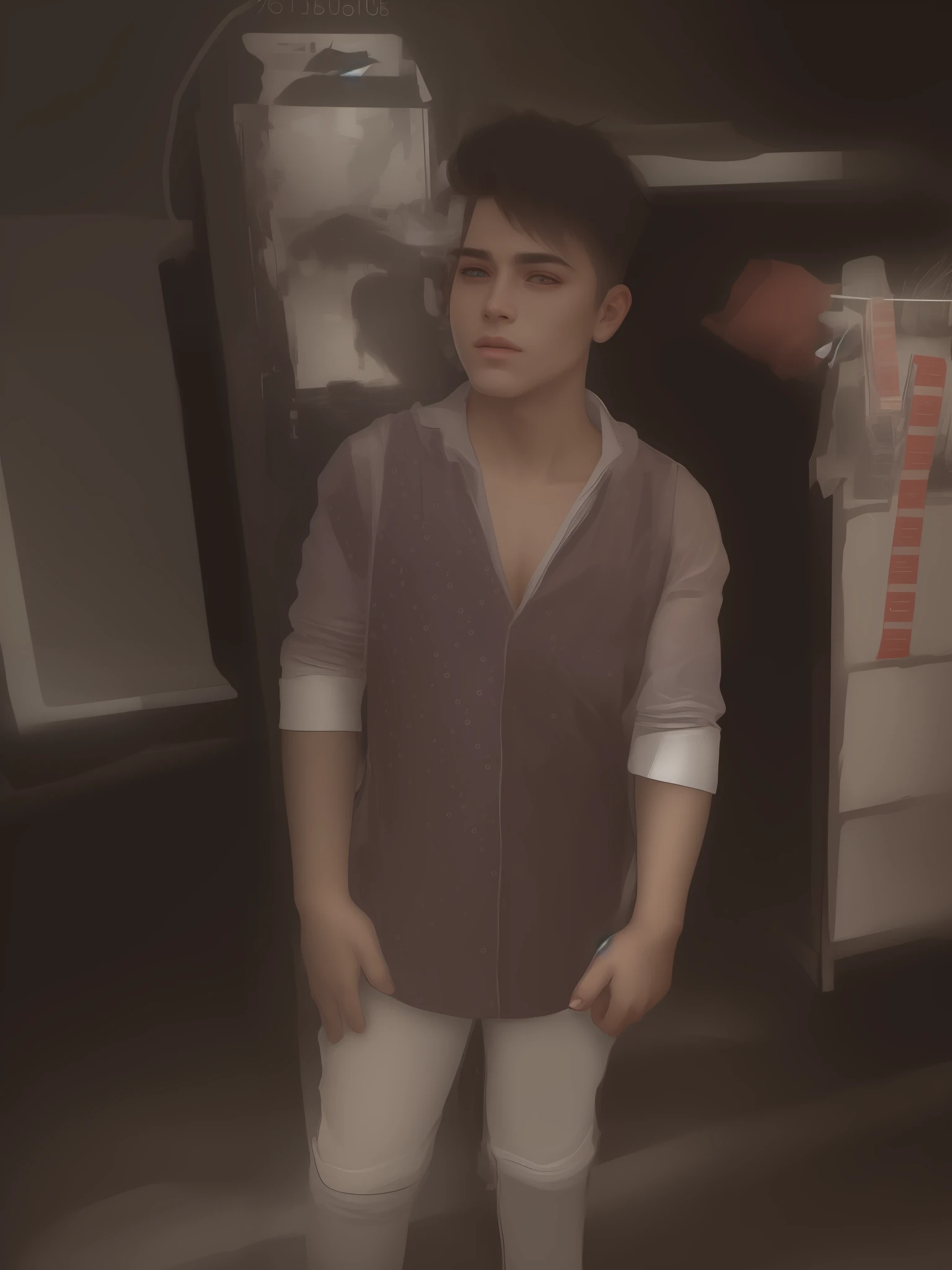 Change background cyberpunk handsome boy, realistic face, 8k, ultra realistic