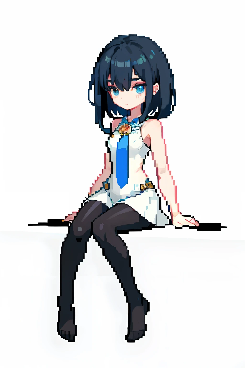 (tmasterpiece,top Quority,best qualtiy),pix,pixelart,1girll,full bodyesbian,bareness,Black stockings,bare-legged,Focus on depicting the feet