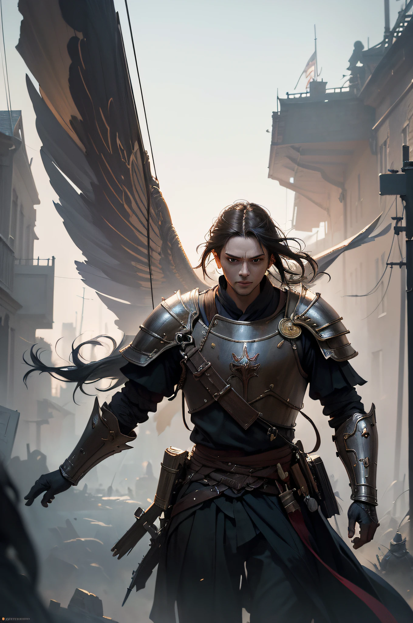 (extremely detailed CG unity 8k wallpaper), full shot body photo of the most beautiful artwork in the world, medieval armor, professional majestic oil painting by Ed Blinkey, Atey Ghailan, Studio Ghibli, by Jeremy Mann, Greg Manchess, Antonio Moro, trending on ArtStation, trending on CGSociety, Intricate, High Detail, Sharp focus, dramatic, photorealistic painting art by greg rutkowski, epic, heroic, grand, fantasy