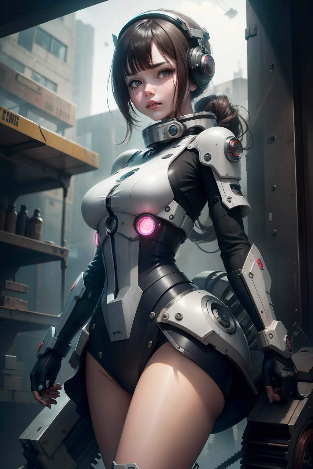 (ultra quality, 4k, 8k, high resolution, masterpiece: 1.2), ultra detailed, (realistic, photorealistic, photorealistic: 1.37) A beautiful young woman in a space suit, revealing her buttocks, on an alien planet, intricate cyborg cyberpunk futuristic sci-fi detailed portrait, hyperrealistic, 8k, dramatic lighting, cinematic, vibrant colors, glowing energy aura