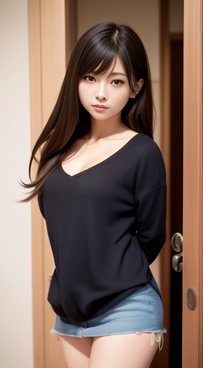 Beauty Han Dimensional Miniskirt Sitting Poor Astringent Face Pain Holding Urine