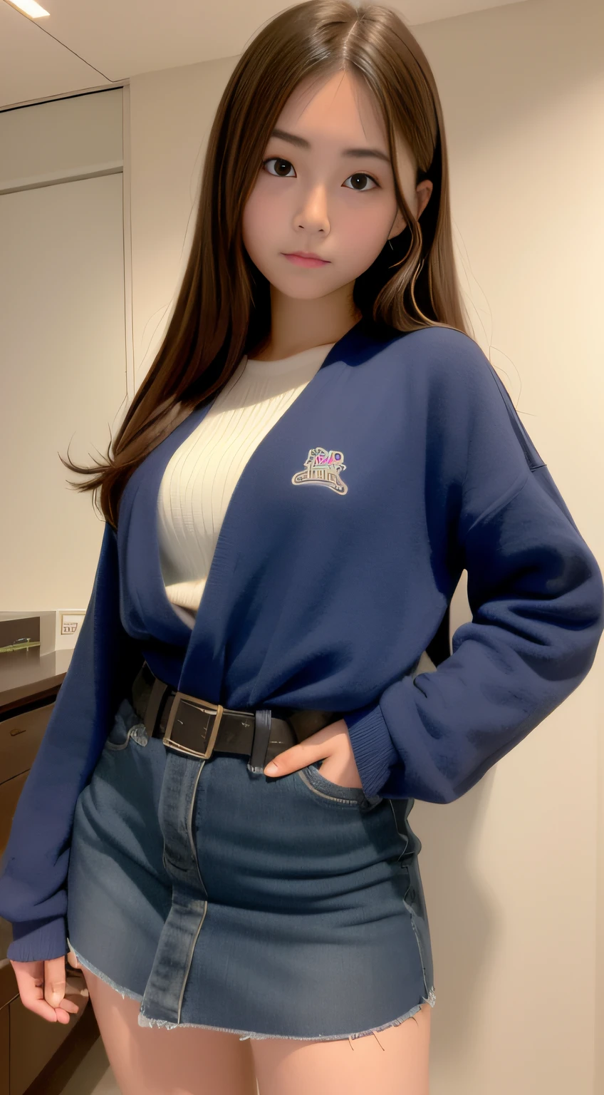 hightquality、​masterpiece、ultra res、a beauty girl、cute girl face、having clothes are worn、a miniskirt、full bodyesbian、Famous actresses of Japan、very beautiful face