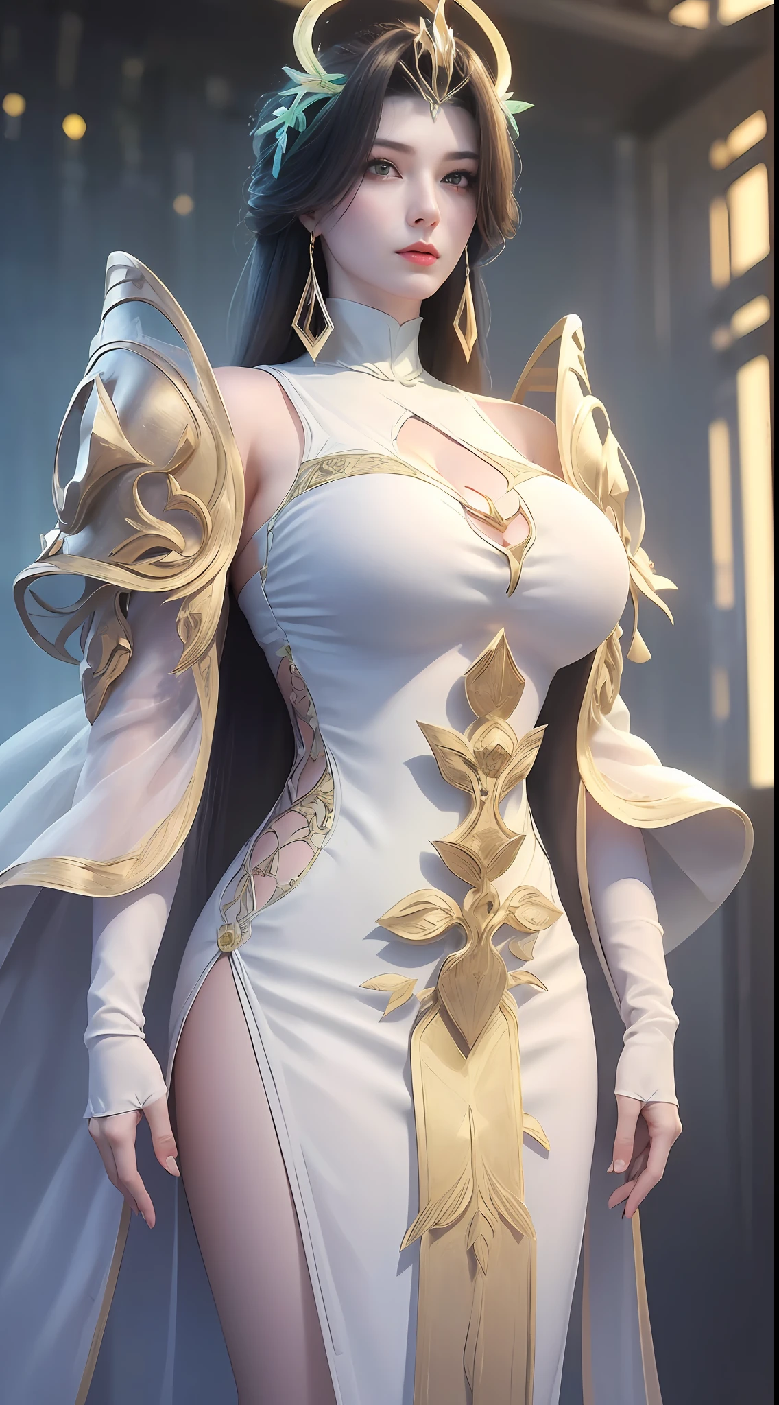 ((Best Picture Quality, 8k, tmasterpiece:1.3)), 1girl, Beautiful woman with slender abs:1.3, (Casual hairstyle), Princess dress:1.1, Ultra-fine face, A detailed eye, 二重まぶた，ssmile，Home