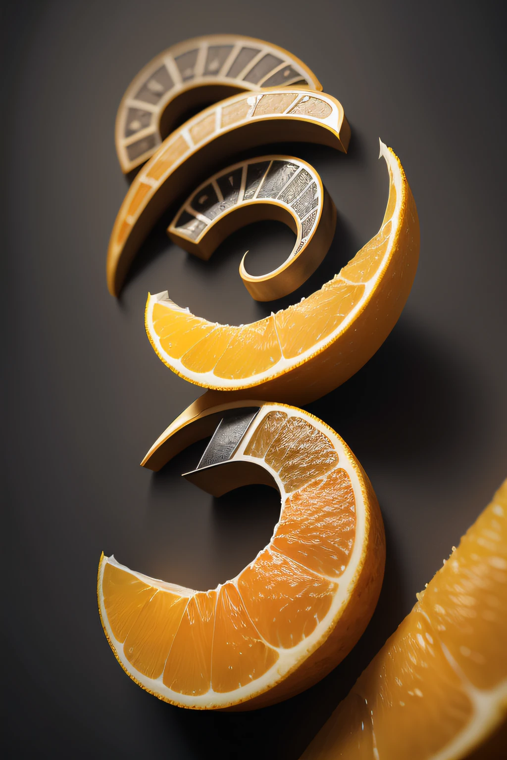 Imagine a logo with the letters "serv3" in a modern font, com contornos em laranja vibrante e preenchimento em cinza escuro. Add small black details to enhance texture and give it a realistic touch.