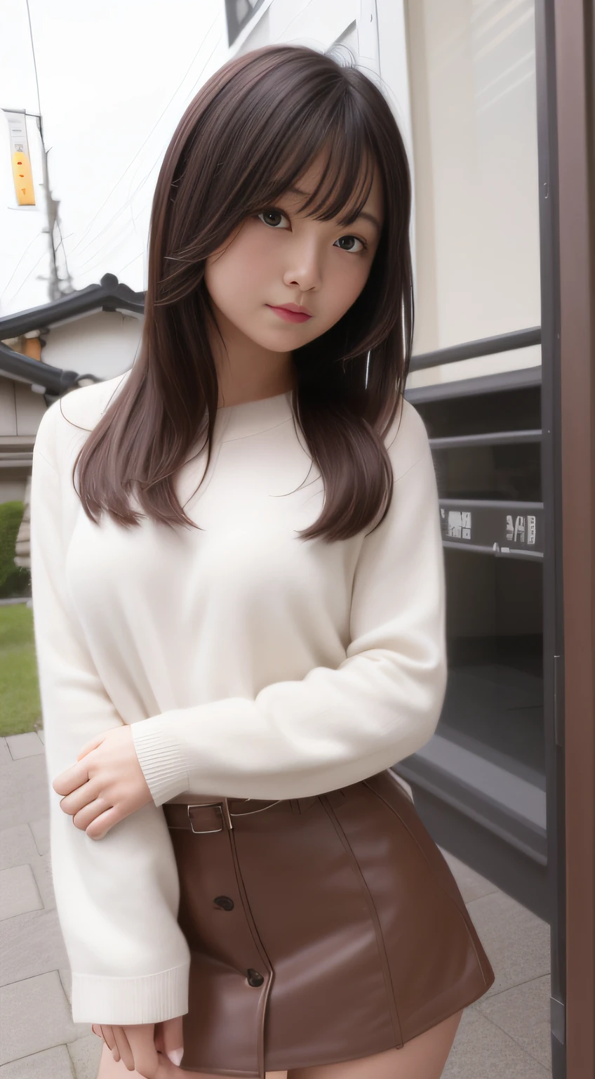 hightquality、​masterpiece、ultra res、a beauty girl、cute girl face、having clothes are worn、a miniskirt、full bodyesbian、Famous actresses of Japan、very beautiful face