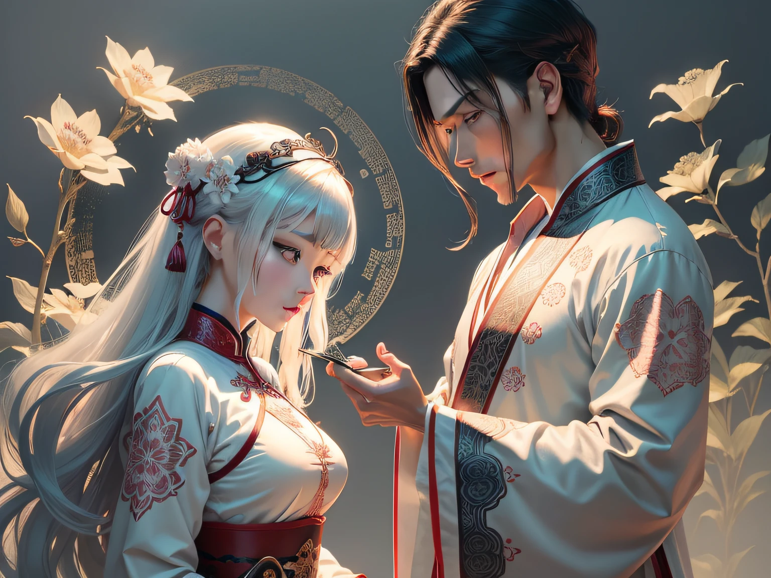 Please wait for a job to finish first, then resubmit this one.
/imagine ChatGPT A traditional Chinese-style illustration on a white background exudes romance and fantasy, featuring two figures dressed in Hanfu attire—a man and a woman. Presented as exquisitely carved 3D white reliefs, the artwork showcases intricate details akin to ivory carvings, unveiling a multidimensional paper mist technique. Rendered in high-definition 8K quality with an expansive wide-angle perspective, the composition incorporates an Oriental landscape reminiscent of traditional ink paintings, all contributing to a gentle visual ambiance.