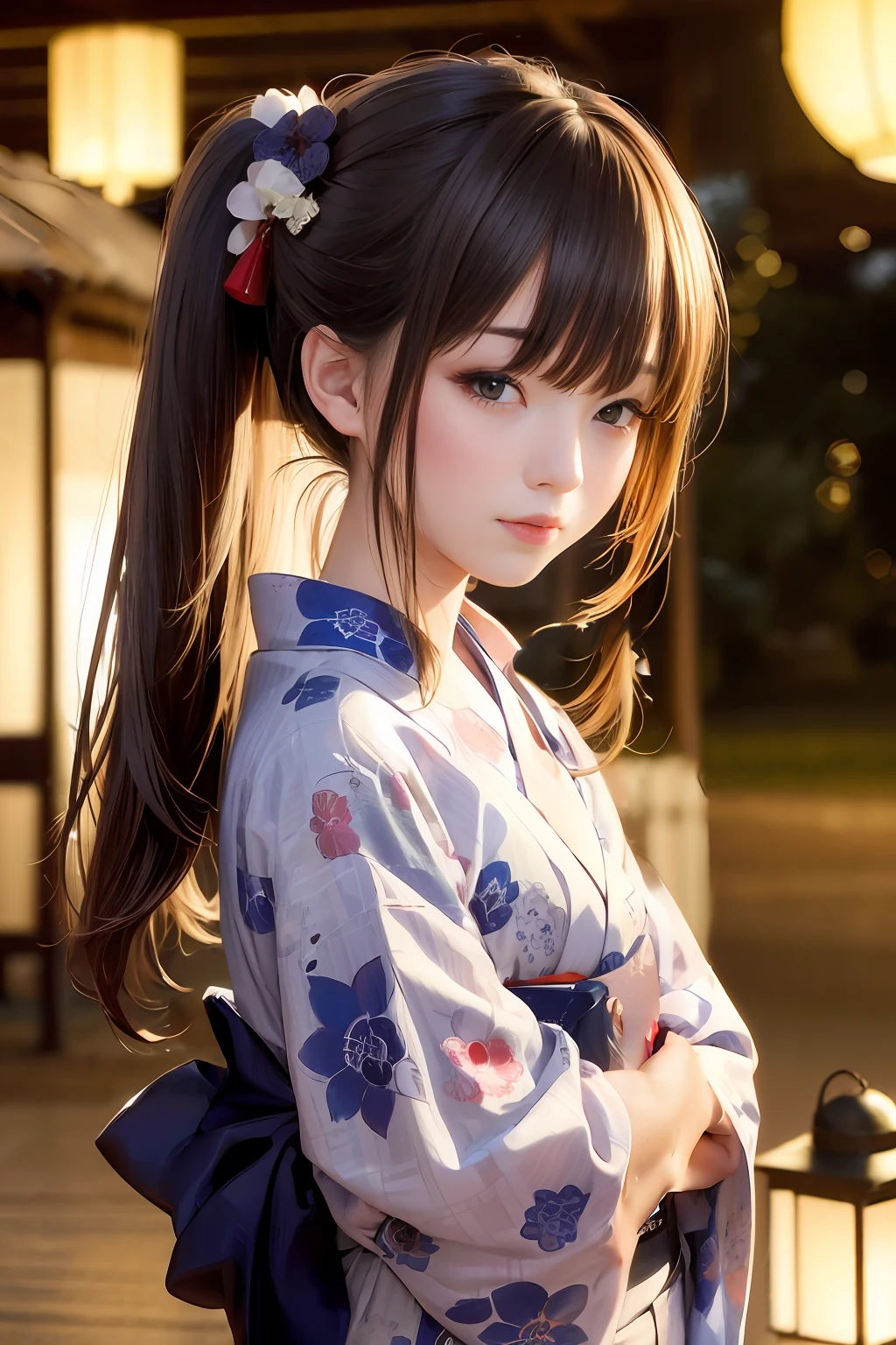 Big are hidden by kimono