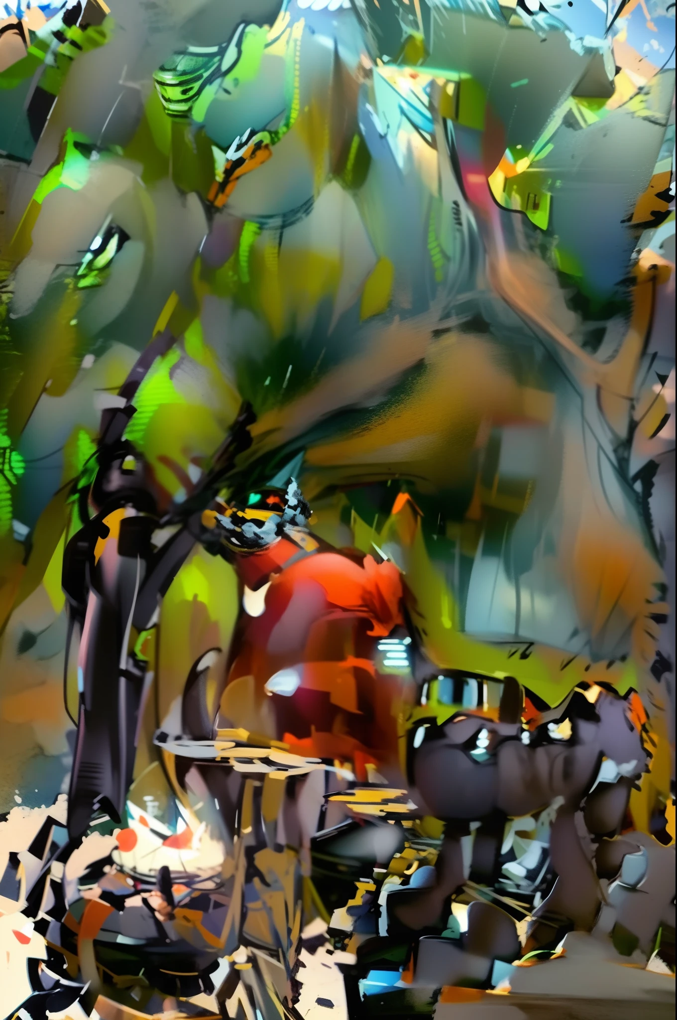 Change background, wear a helmet, cartoon photo, ultra hd