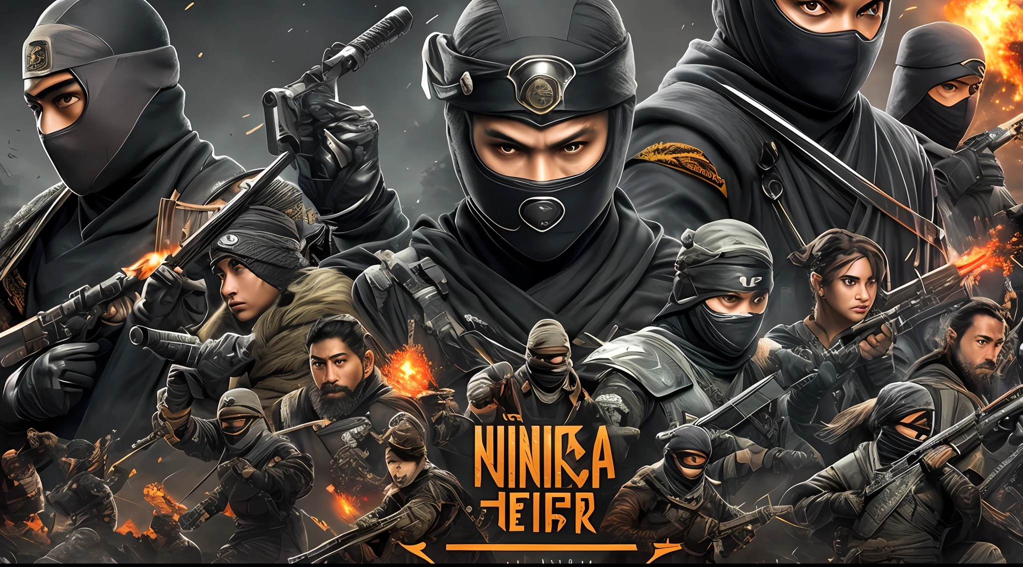 Ninja, super detalhe, 4k, guerra,noite estrelada, Very high detail, sombrio, morte
