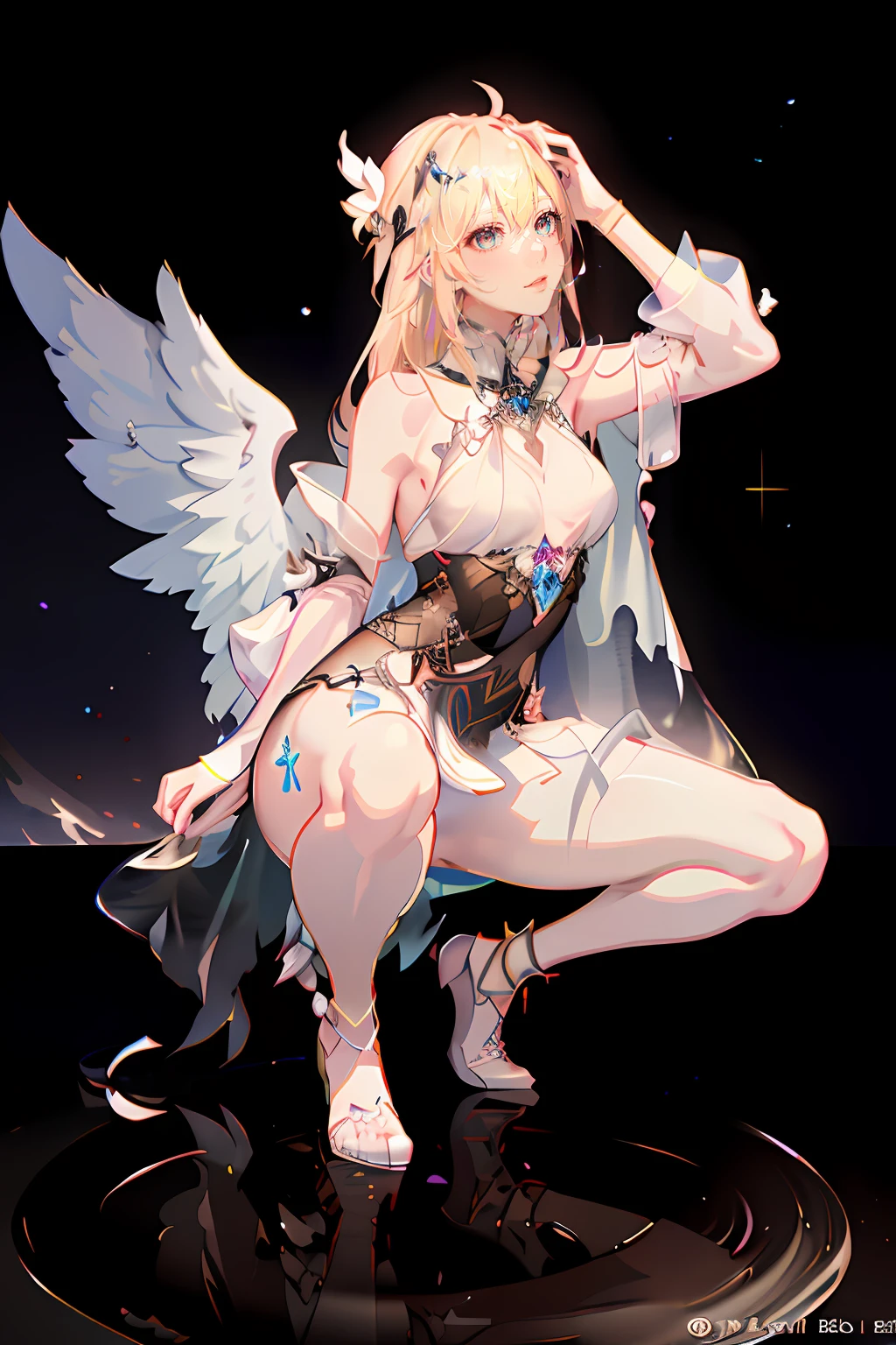 masterpiece, best quality,
1girl, night, Nineveh, meteor shower background, (groin:1.2), (bottomless:1.4), (no panties:1.6), (pasties:1.3), (((squatting with legs spread))), (open chest, entirely white ultra-thin fabric, see-through ancient style robe), (the entire chest is see-through)), ((the tip of the chest is protruding)), (((without panties))),