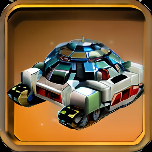 Close-up of a toy car with a large dome at the top, 3 d icon for mobile game, tanks, hexadome, space insect android, carapace, game icon asset, mobile game asset, tanks, lucky, hexagonal planetary space base, space craft, turrets, space ship gribble, futuristic battle tank, Hard surface