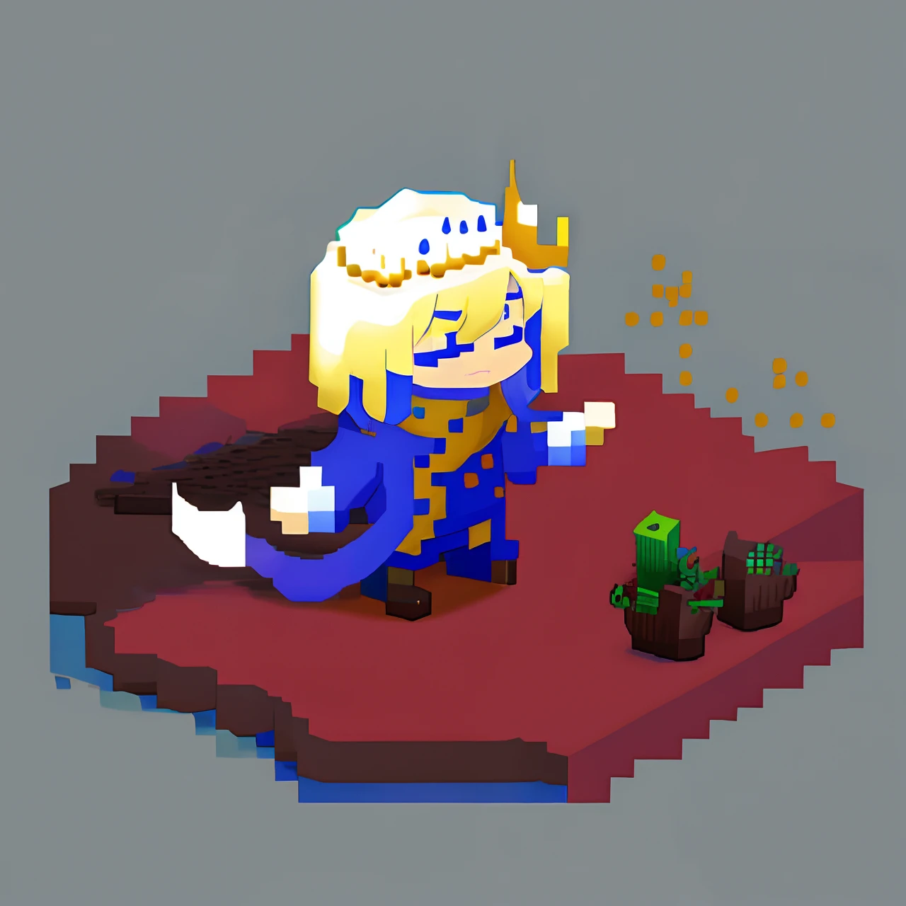 There is a two-dimensional image of a man wearing a crown, /r/pixelart, #pixelart:3, an exhausted deity, pixel art sprite, #pixelart, # pixelart, slightly pixelated, pixelart, 2 d sprites, 《Ghost Wind Special Assault Team》The art of pixels, concept pixelart, 1 0 0 0 x 1 0 0 0 pixel art, pixel art animation
