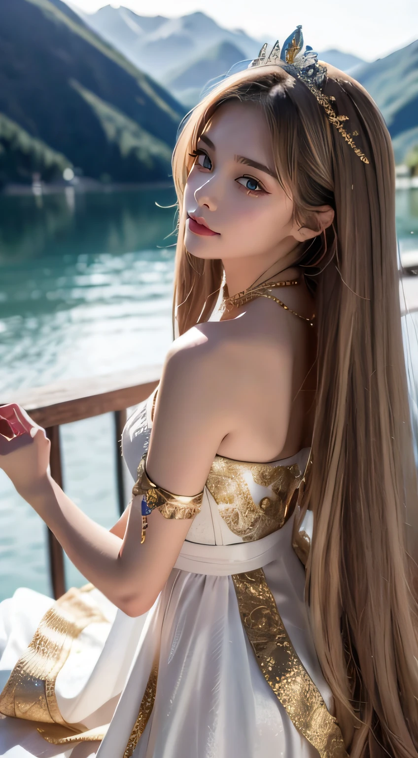 Ultra-detailed complex 3D rendering of the face, (masterpiece, top quality, octane rendering), glamour shots, full body image, very beautiful young elves, cleavage, (highly detailed skin: 1.2), (exposure: 1.1), ((Silver micro bikini studded with large jewels: 1.95))))). 40k, (((very soft breasts)), (((conspicuous large pink areola)), beautiful Caucasian woman with full soft breasts and white skin with big buttocks, one, long braided hair, big breasts, dynamic angle,((Huge breasts: 2.4))), ultra-realistic photos, ((((blonde hair))), futuristic urban background, facial muscles, ((((Detailed and glamorous gold crown)))), In the style of Marvel Comics, ArtStation Trends, Clear Focus, Intricate Detail, Highly Detailed, Detailed Red Eyes, Very Detailed, Sharp Focus, Digital Rendering, Professional, Abs, Lip Gloss, Glossy Skin,