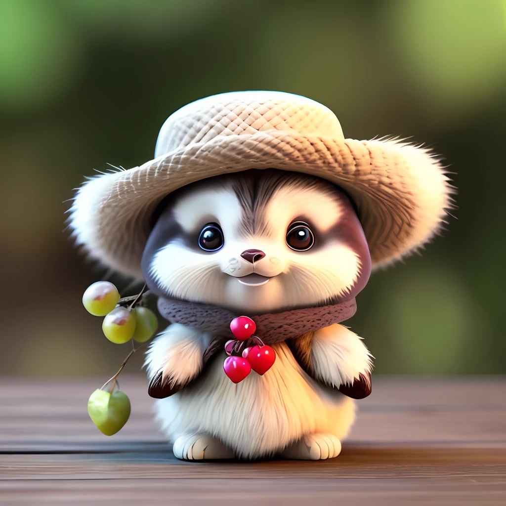 : 3。、raccoon dog、hairy、Animals in clothes、Grapes、raccoon dog、teak、apples、food、fruit、full body Esbian、a straw fedora hat、non-human、Bone-in meat、chestnut、Walnut