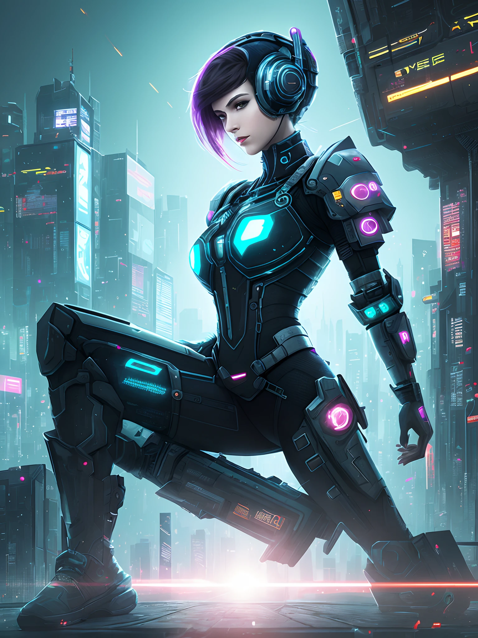 cyber punk perssonage，A half body，quadratic element，Technologie