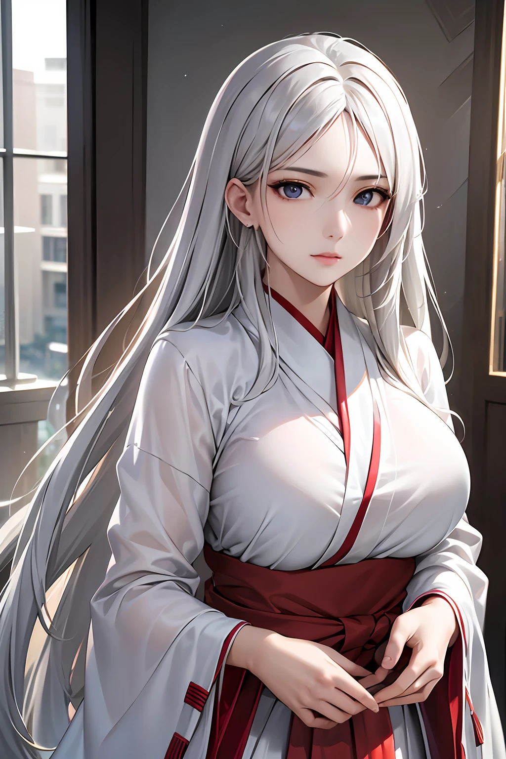 ulzzang-6500-v1.1,(raw photo:1.2),((photorealistic:1.4))best quality ,masterpiece, illustration, an extremely delicate and beautiful, extremely detailed ,CG ,unity ,8k wallpaper, Amazing, finely detail, masterpiece,best quality,official art,extremely detailed CG unity 8k wallpaper,absurdres, incredibly absurdres, huge filesize, ultra-detailed, highres, extremely detailed,beautiful detailed girl, extremely detailed eyes and face, beautiful detailed eyes,light on face,cinematic lighting,((Hanfu)),1girl,full body,full-body shot,see-through,looking at viewer,((white hair)),((bliss))
