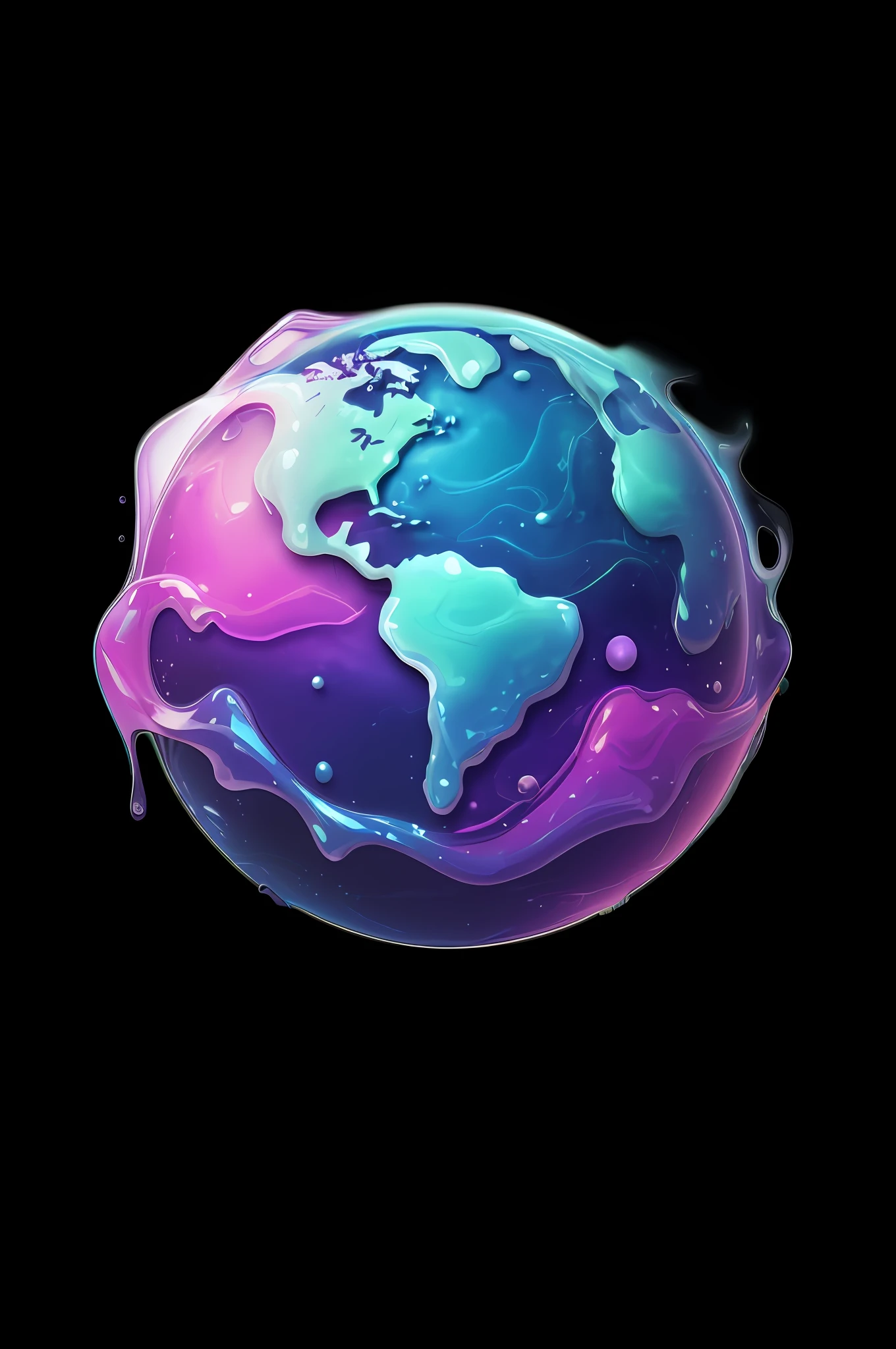 a close up of a purple and blue liquid globe with a black background, earth and pastel colors, violet planet, dying earth, alien planet covered in water, liquid simulation background, planet earth background, dark neon colored universe, the earth, glowing liquid, weird planet, planet earth, mother earth, earth in background, made of liquid purple metal, our planet, plasma globe