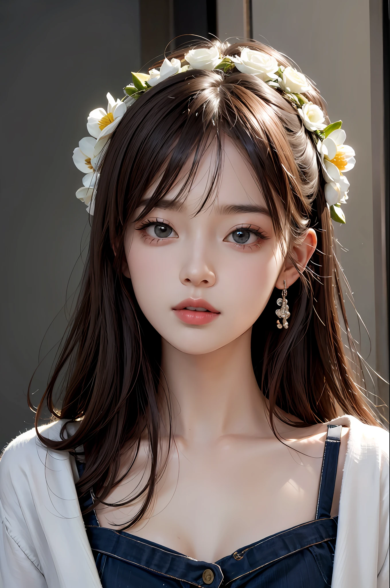 (8k, RAW photo, photorealistic:1.25) ,( lip gloss, eyelashes, glossy finish, glossy skin, best quality, super high resolution, depth of field, chromatic aberration, caustics, wide light, natural shadow, Kpop idol) look with serenity and goddess-like bliss to the spectators,