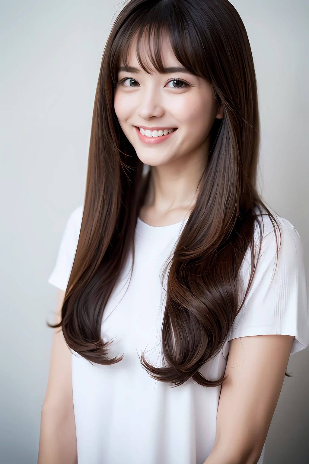 tmasterpiece,best qualtiy,realisticlying,girl portrait,japanes,ssmile,full body Esbian,nakeness、Full body portrait、