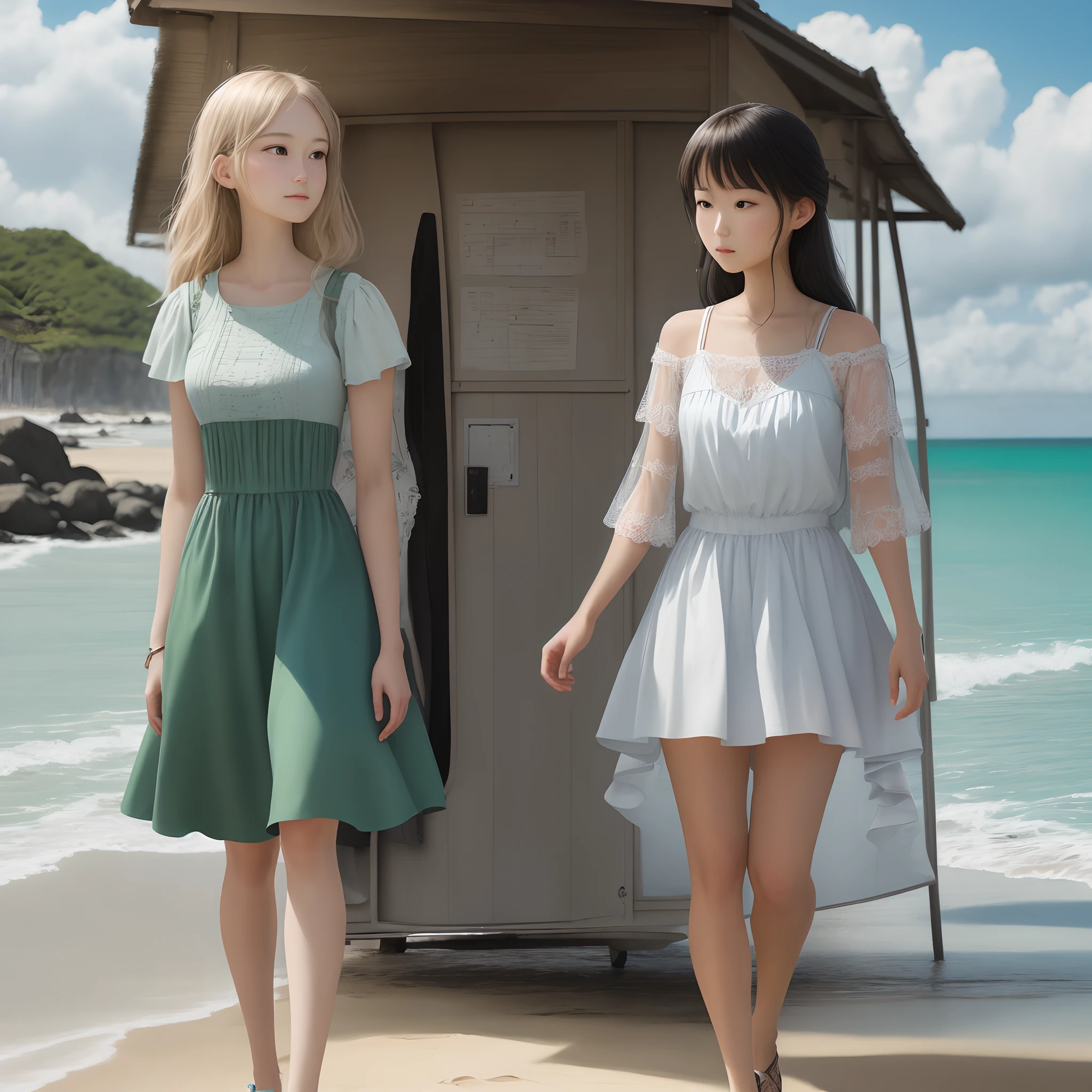 beachside,one-girl(Reality)(Tall and tall)(lovely and delicate)