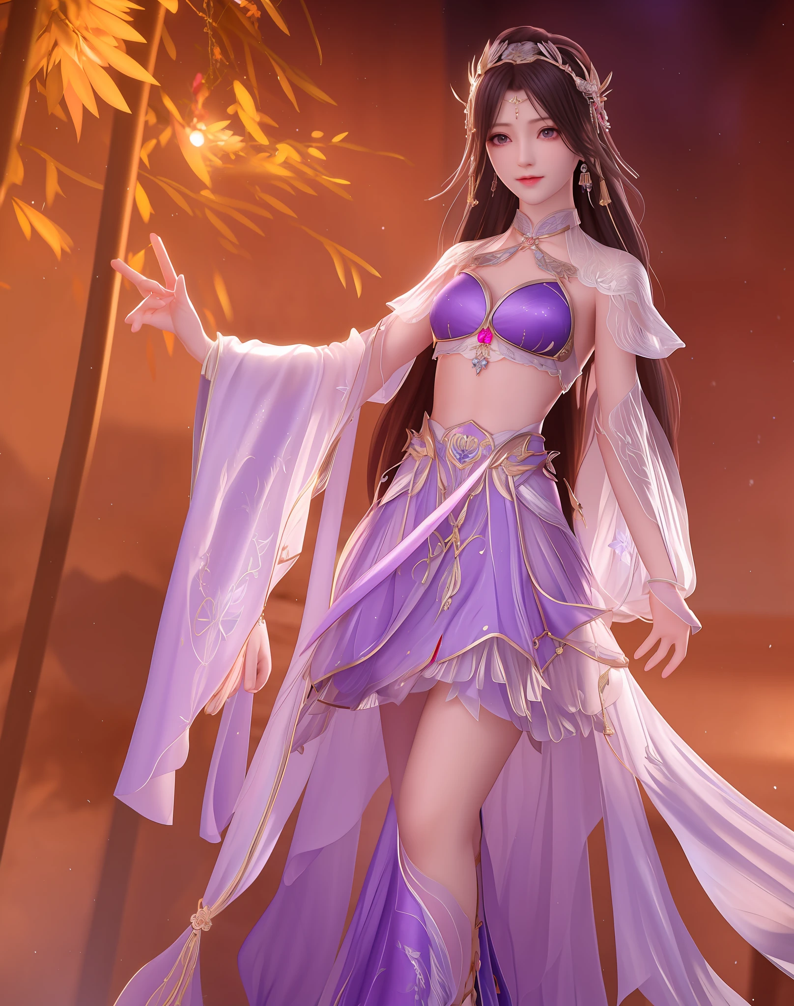 best qualtiy， tmasterpiece， A high resolution，（（（ 1girl）））， battleground background，Pink ancient Chinese transparent bikini， Cloak，Gauze clothes，metalcollar，hair adornments， choker necklace， jewely， beautiful  face， small heads，upon_body， Tyndall effect， realisticlying， edge lit， twotonelighting， （highdetailskin：1.2），tmasterpiece:1.3， 8K  UHD，Fine eyes，二重まぶた， digital SLR camera， gentle illumination， high high quality， Volumetriclighting， Frankness， photore， A high resolution， 4k， 8k， bokeh，purple Bikini，with light glowing，Embroidery on the chest，metal breastplate，tight-fitting，Exposing the abdomen，show legs，Short wrist guards，stocklings，Lace，Beautiful Women with Perfect Figure