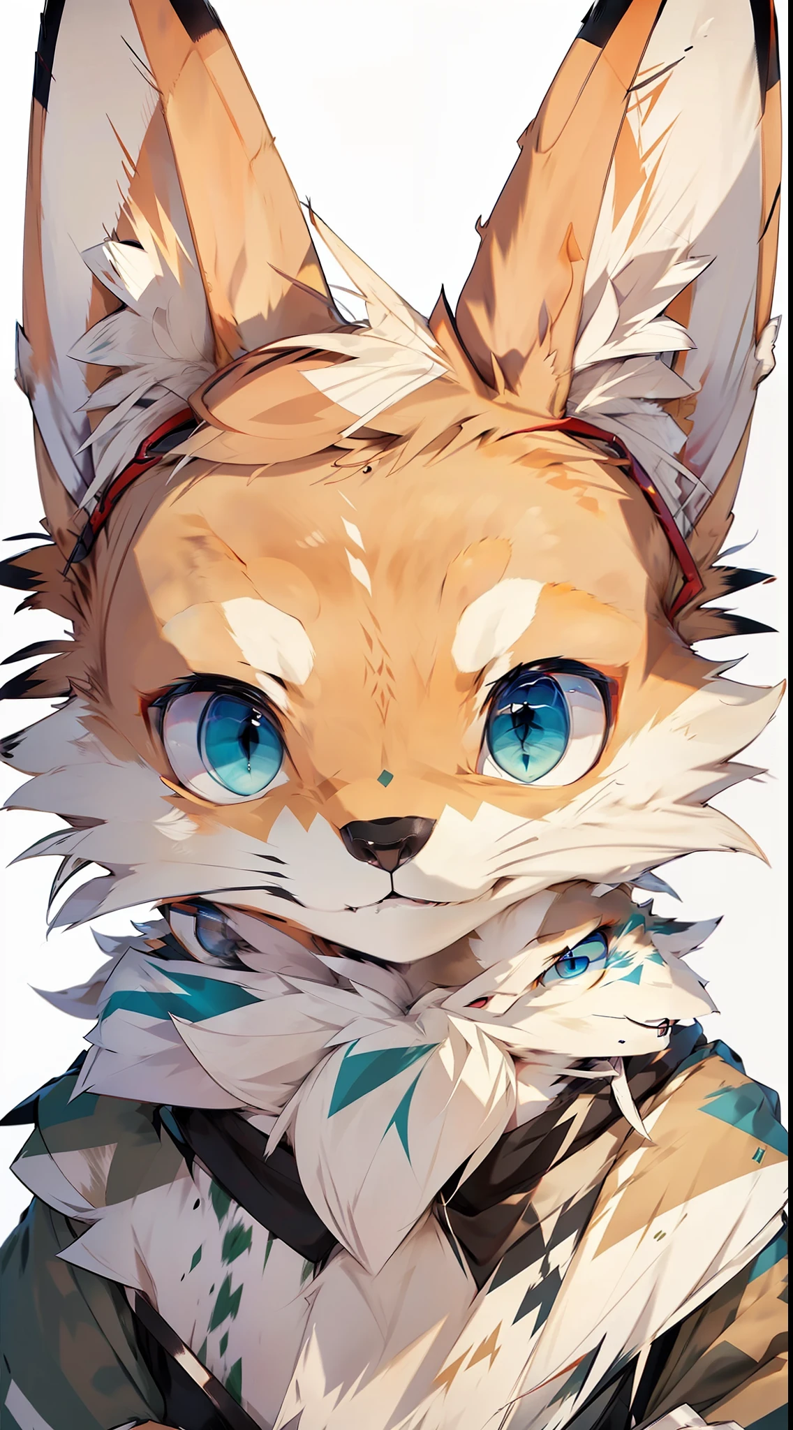 Furry,coyote,Blue eyes,