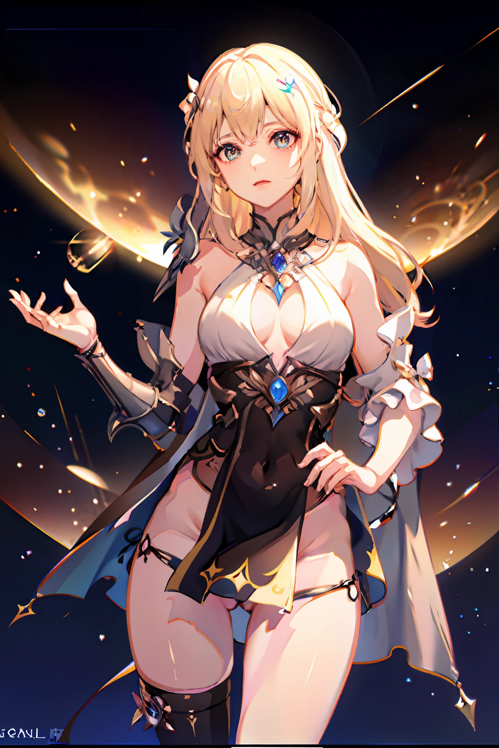 masterpiece, best quality,
1girl, night, Nineveh, meteor shower background, (groin:1.2), (bottomless:1.2), (((without panties))), (pasties:1.3), Vaginal sulcus,female genital,Meat urinal,No top,No shirt,dewpoint