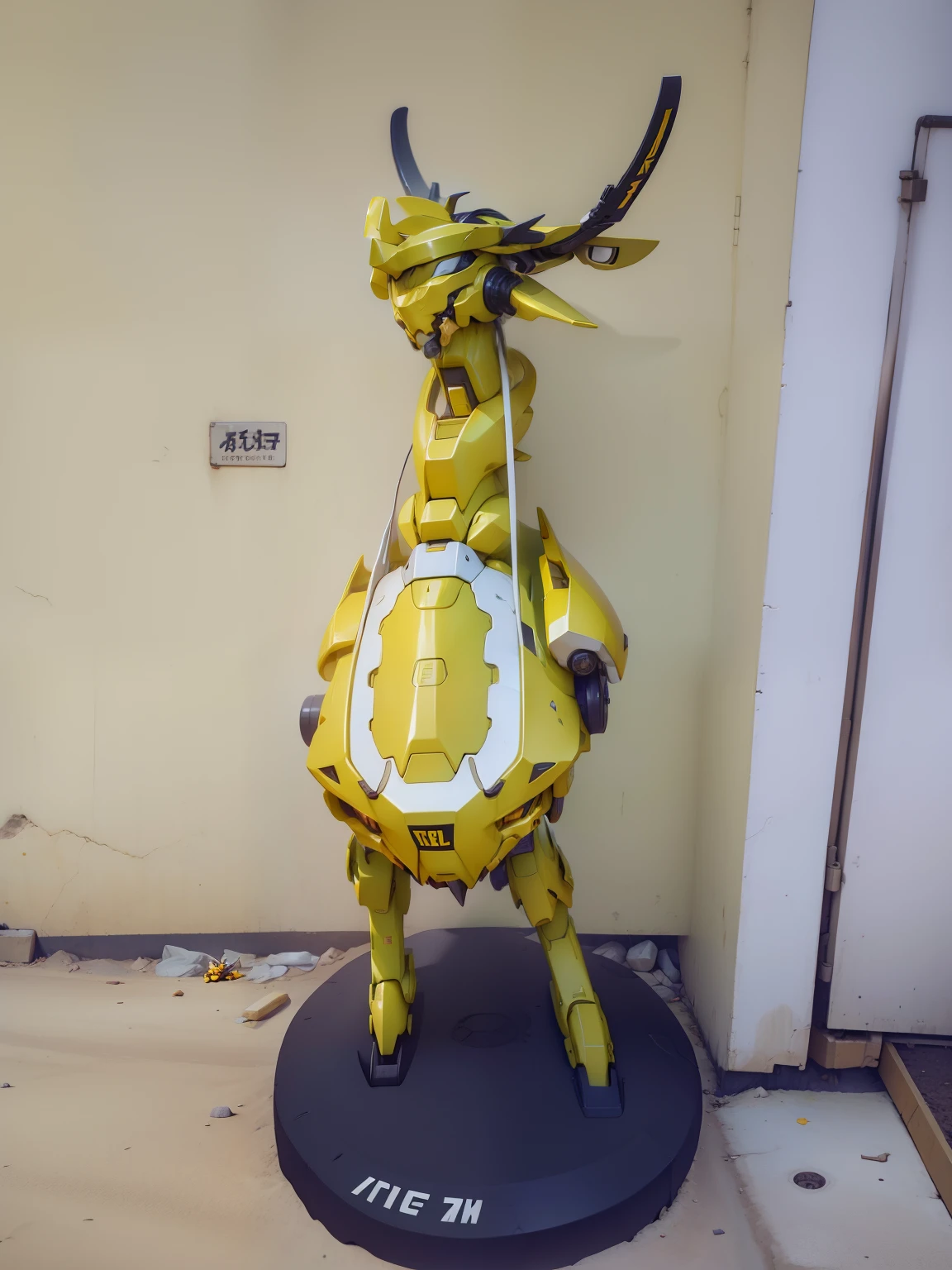 Cartoon Little Yellow Deer Mecha Warrior has a strong body and wraps handsome mechs