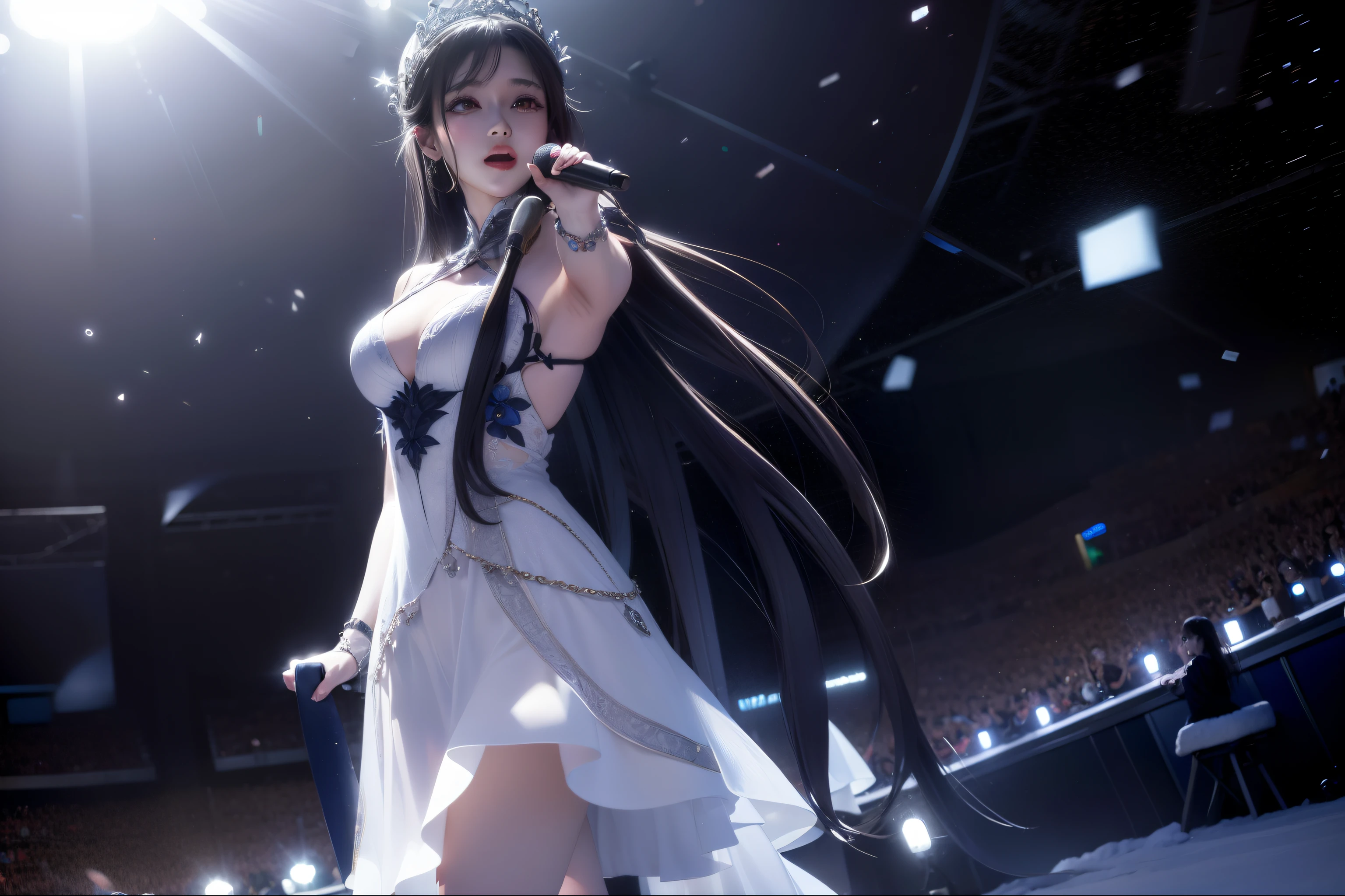 Queen of snow、Idol、audience、Hold the microphone and sing