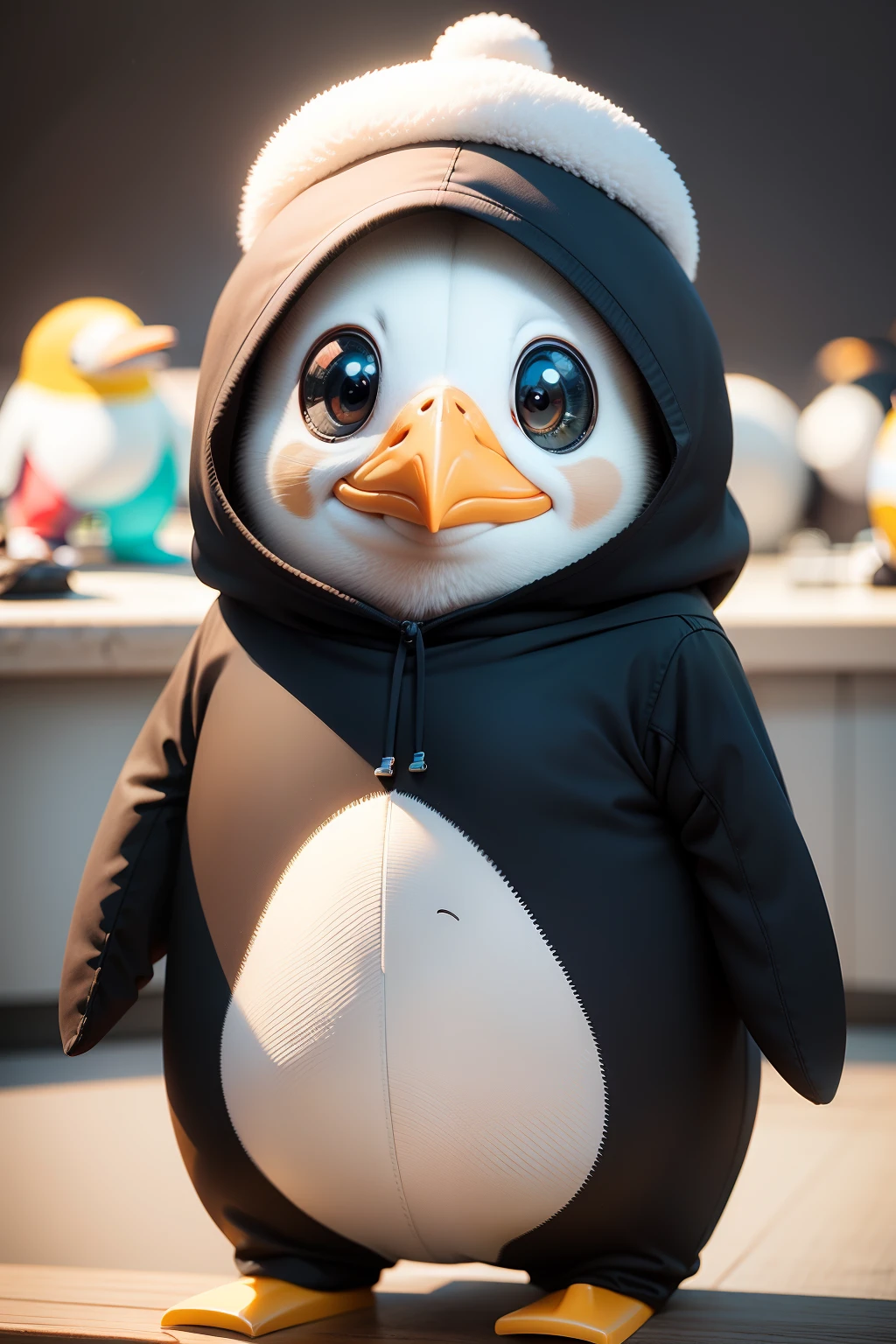 pinguin，Tencent QQ，Glazed eyes，adolable，silly。