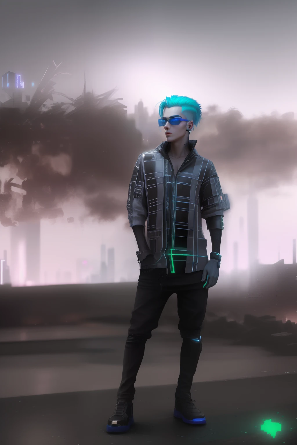 Change background cyberpunk handsome boy, ultra realistic,8k, realistic face