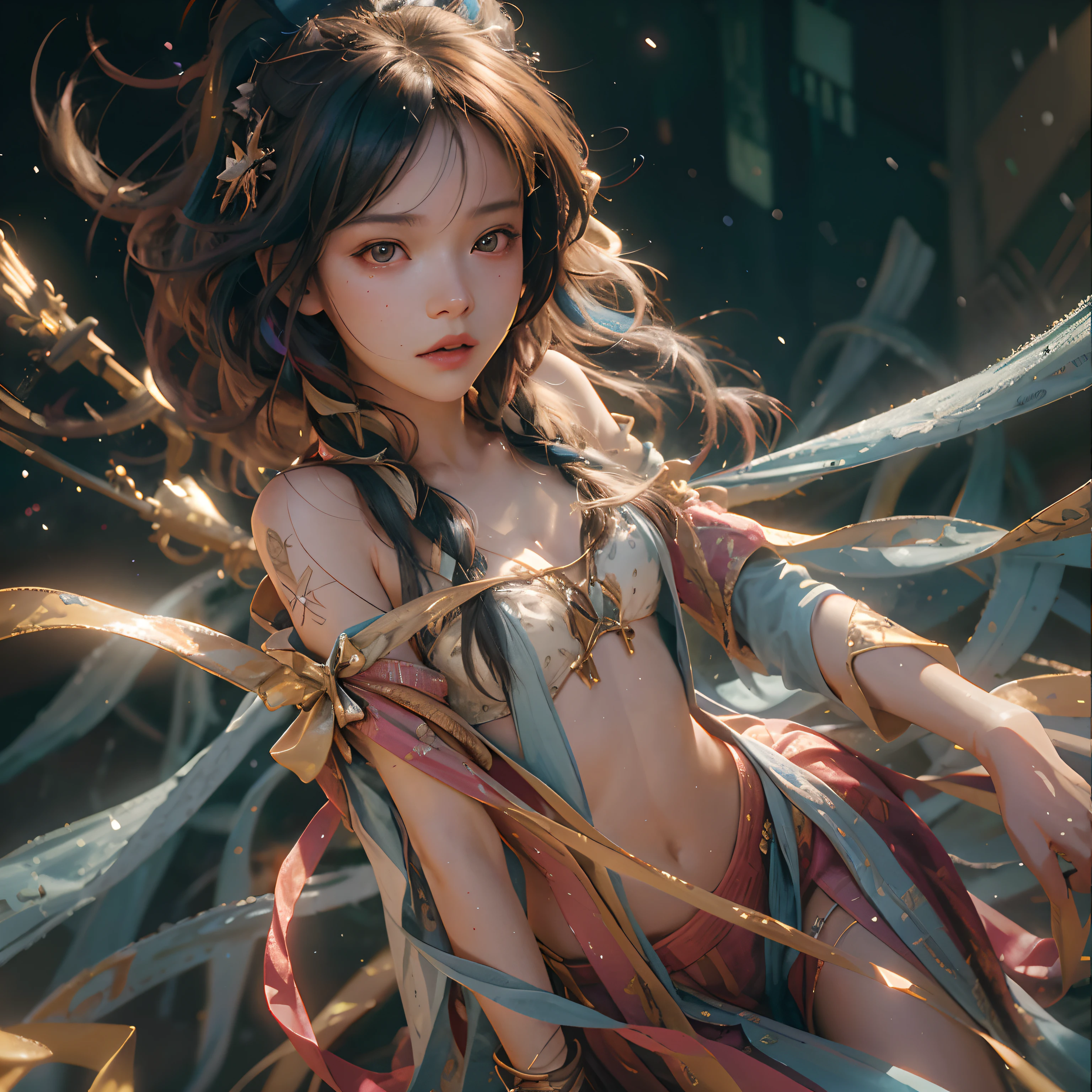Anime girl with long hair and dress with wings, 2. 5 D CGI anime fantasy artwork, ross tran and wlop, intricate wlop, Ross Tran 8 K, Fanart Meilleure ArtStation, chengwei pan on artstation, wlop and ross thran, style of wlop, art by wlop, by Yang J, Fantasy art style