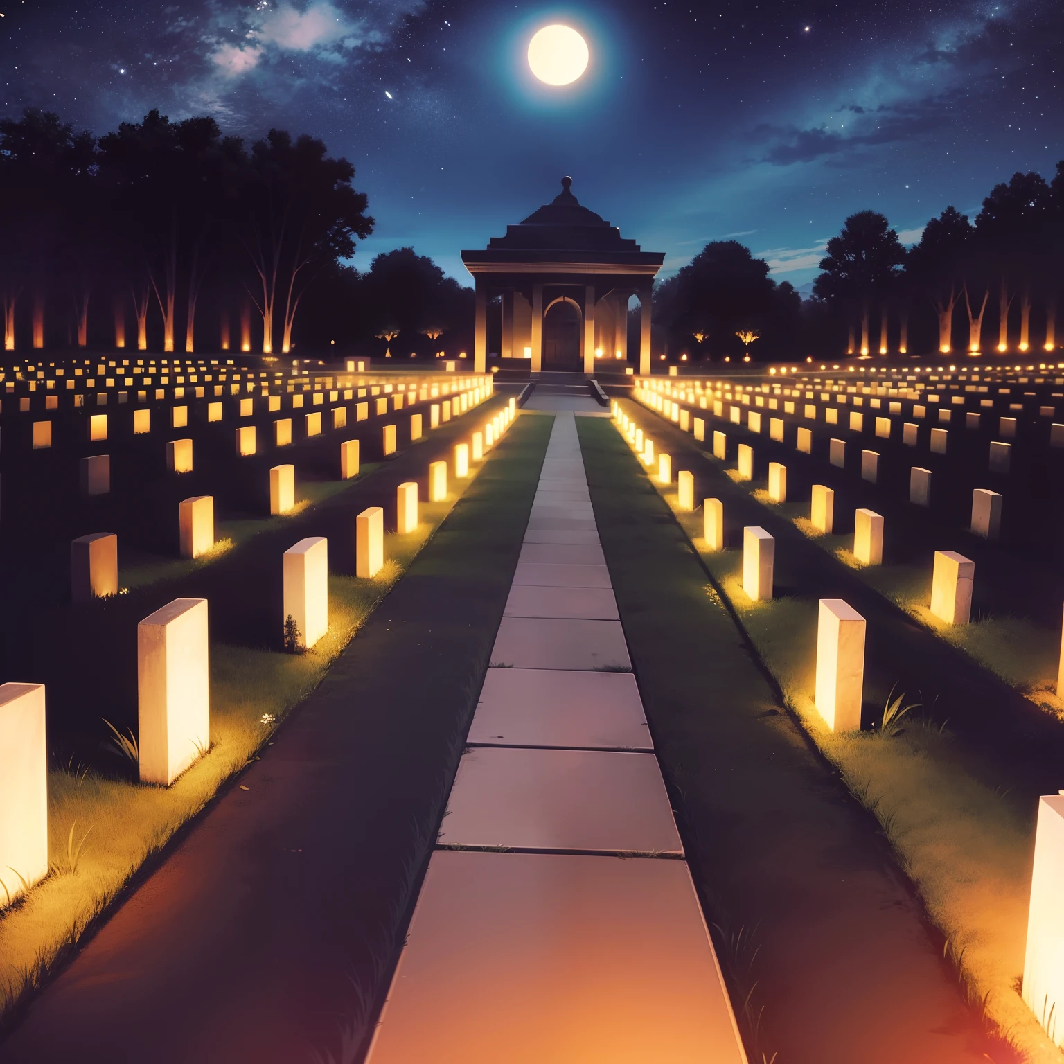 Cemeteries at night