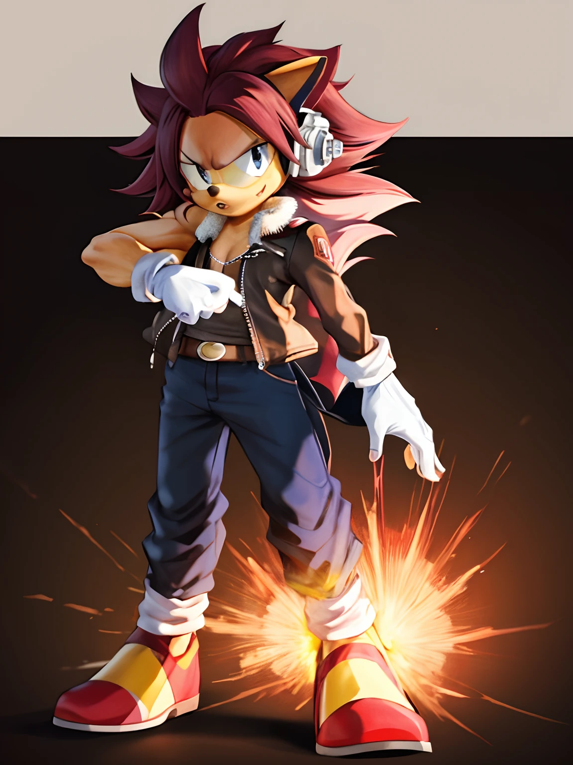 Sonic the Hedger com uma Cicatriz Vermelha No Olho, De Terno Marrom Claro e gravata Vermelha por em Devite, shadow the hedgehog, of Sonic, sonic power, sonic hedgehog, illustration of Sonic the Hedgehog, Sonic the hedgehog, Arte Oficial, sonic oc, hyper - sonic, Arte Oficial, cel limpo sombreado, sonico, fan art, Posar, in the new action-movie sonic, com uma Posar cool, noite!, hedgehog magus