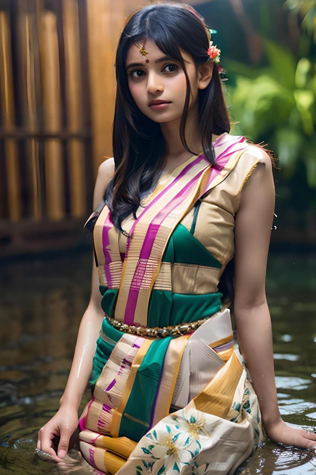 Replace with Indian flat 3 colors saree for independence day