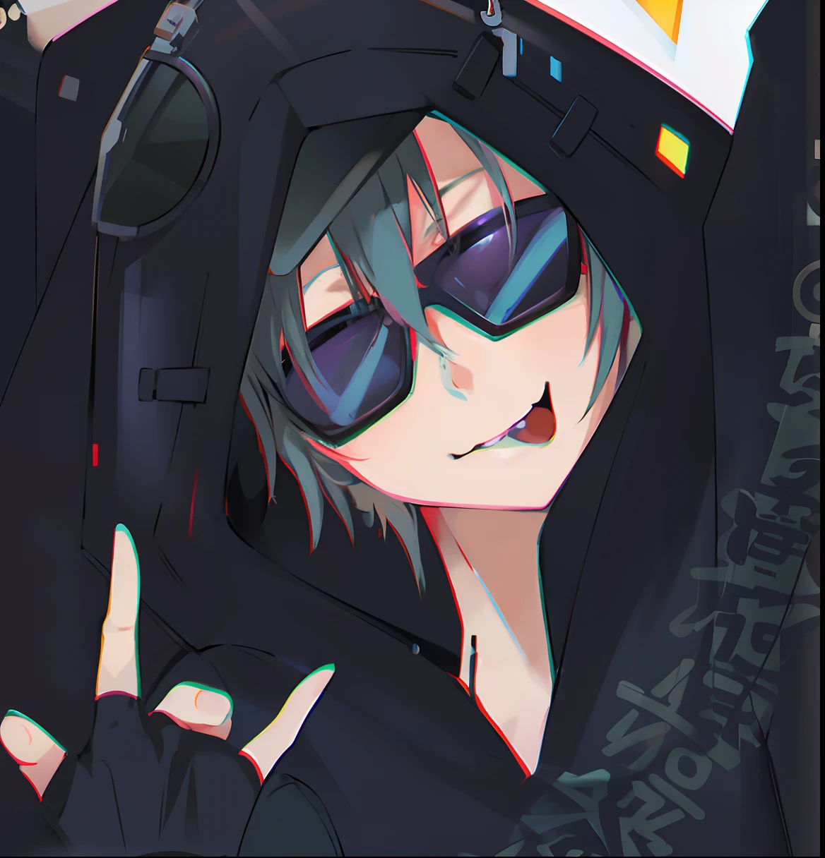 anime girl with sunglasses and a hoodie in a car, unknown artstyle, 2 d anime style, zerochan art, cyberpunk anime girl in hoodie, anime style 4 k, by Ei-Q, 2 d style, cyberpunk))), trigger anime artstyle, zerochan, cyberpunk))))), [ digital art ]!!, anime artstyle, tumblr, anime moe artstyle