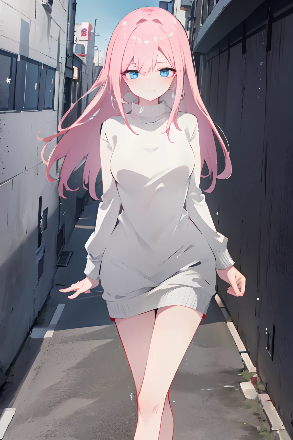 ((Best quality, 8K, Masterpiece: 1.3)), Focus: 1.2, Perfect body beauty: 1.4, buttocks: 1.2, ((Delicate hair)), (Sweater dress: 1.1), (sports cars, street: 1.2), Highly detailed face and skin texture, Fine eyes, Double eyelids, Whitens the skin, Smile, Wearing...