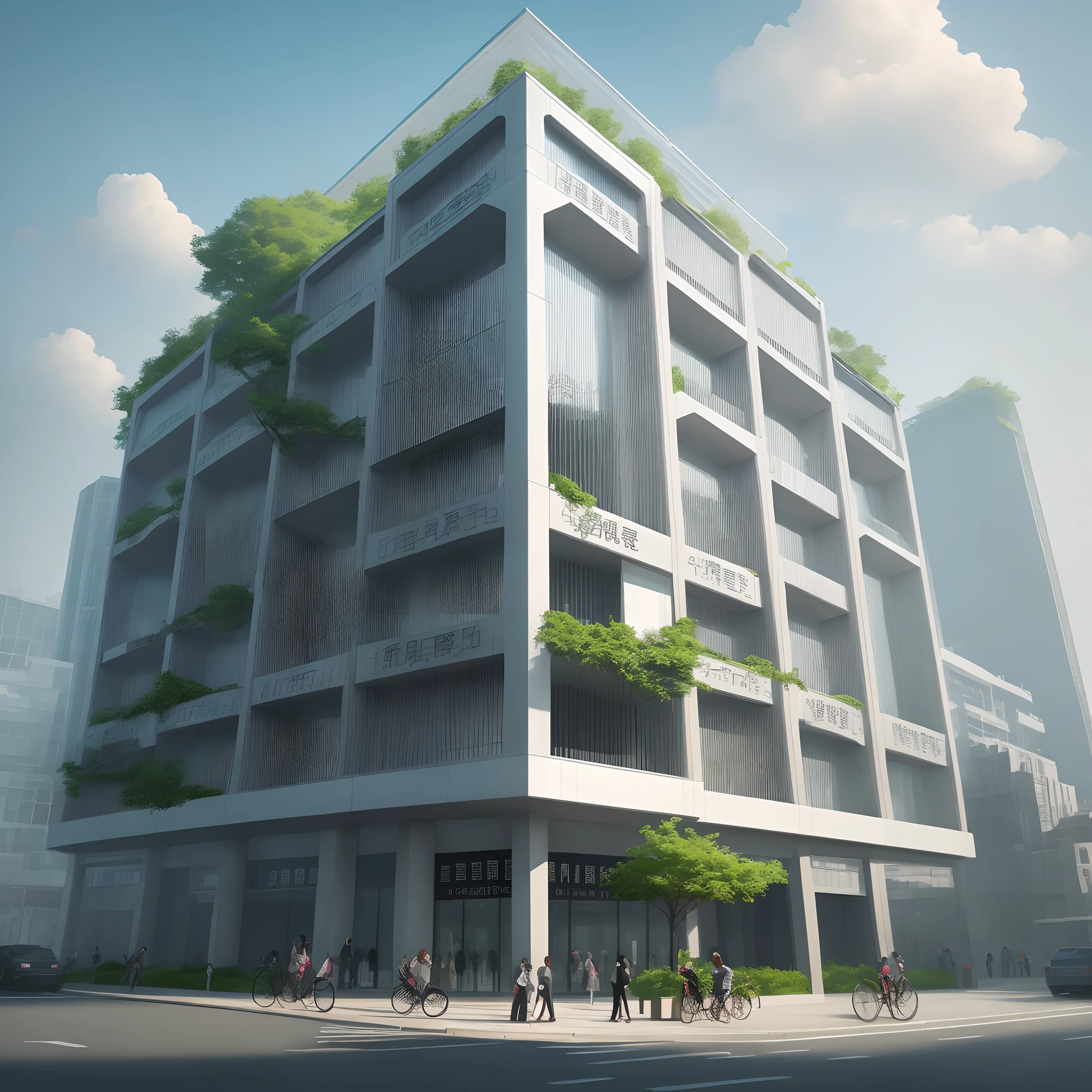 Generate a picture of an architecture with the word Fuyang,demanding high-definition,high qulity,Be creative