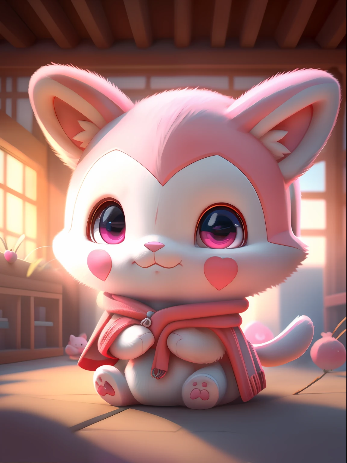 Pink mascot, with eight uprising cultural characteristics, distinctive characteristics, rich connotation Jiangxi city IP has unique creativity and design, in line with the characteristics of the times Cute image, great affinity and communication Cute little animals Furry, anime, contemporary art, UHD