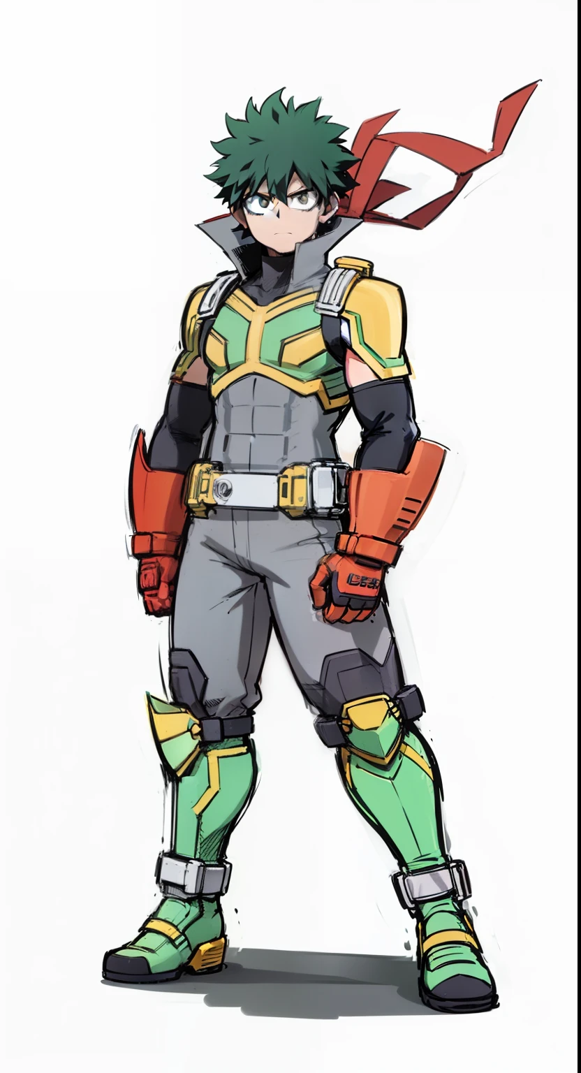 My Hero Academia style, anime boy, male, young male, Izuku Midoriya, trending on artstation pixiv, (full body shot:0.5), Masterpiece, fullbody suit, Hero costume, Head Covering, Helmet, Face Covering, Mask, Perfect Anatomy, Super Detailed, Kamen Rider Armor, Looking at viewer,